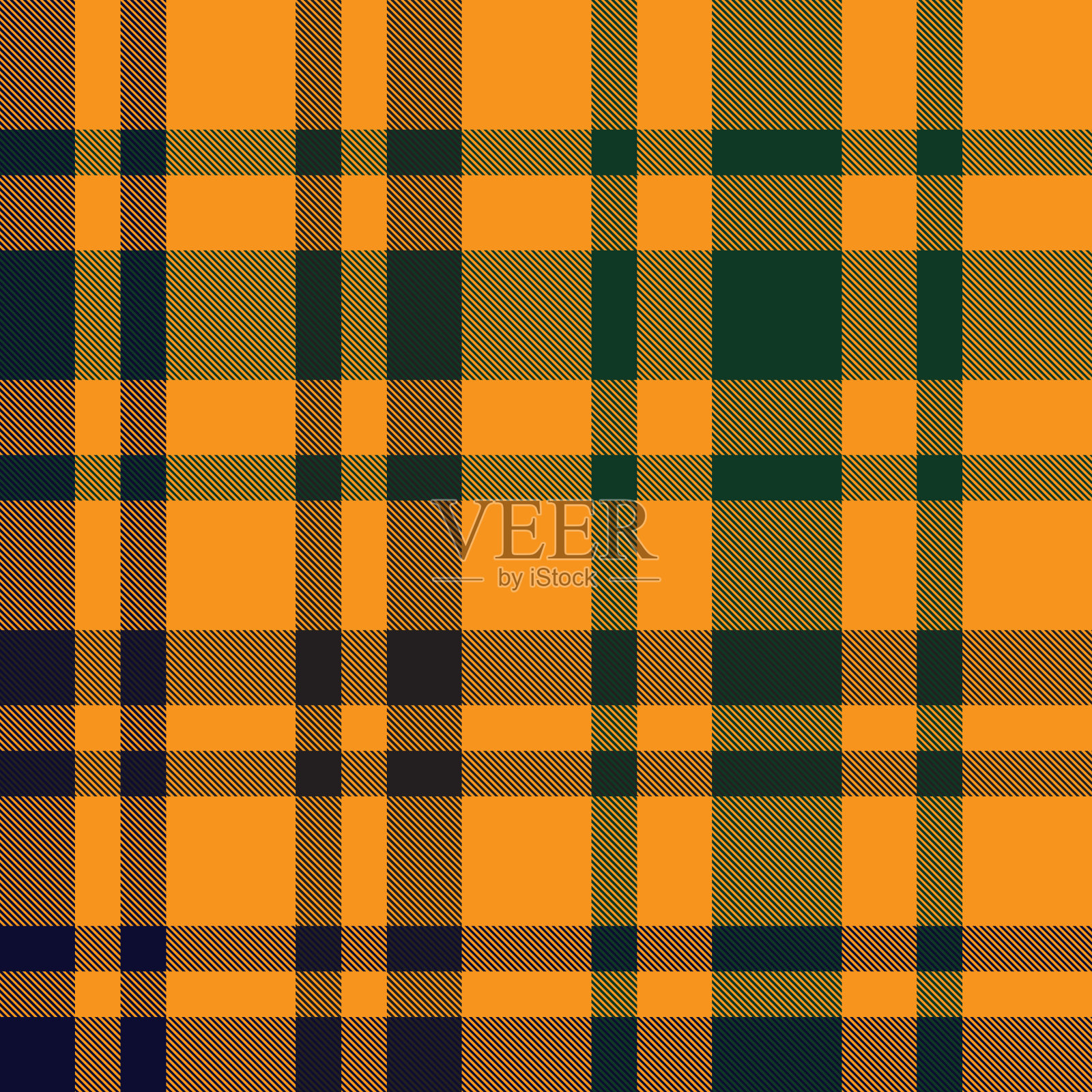橙色格子呢格子无缝图案插画图片素材