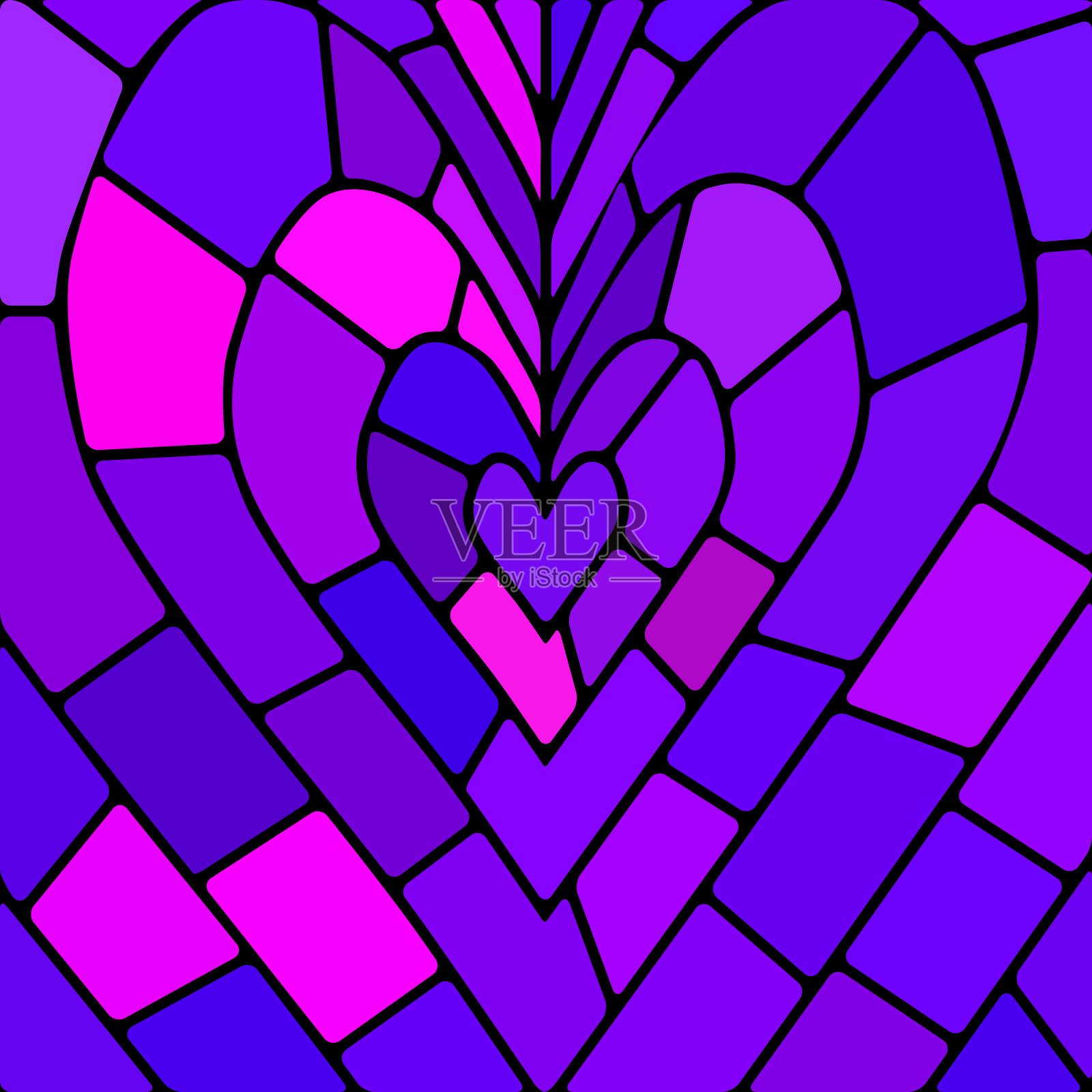 抽象矢量彩色玻璃马赛克背景插画图片素材