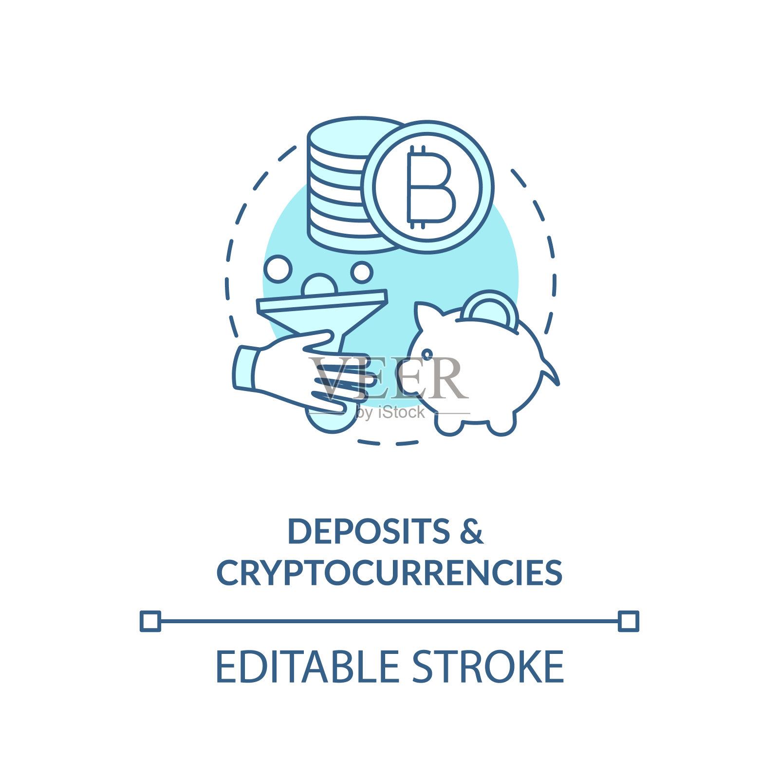 存款和加密货币概念图标插画图片素材