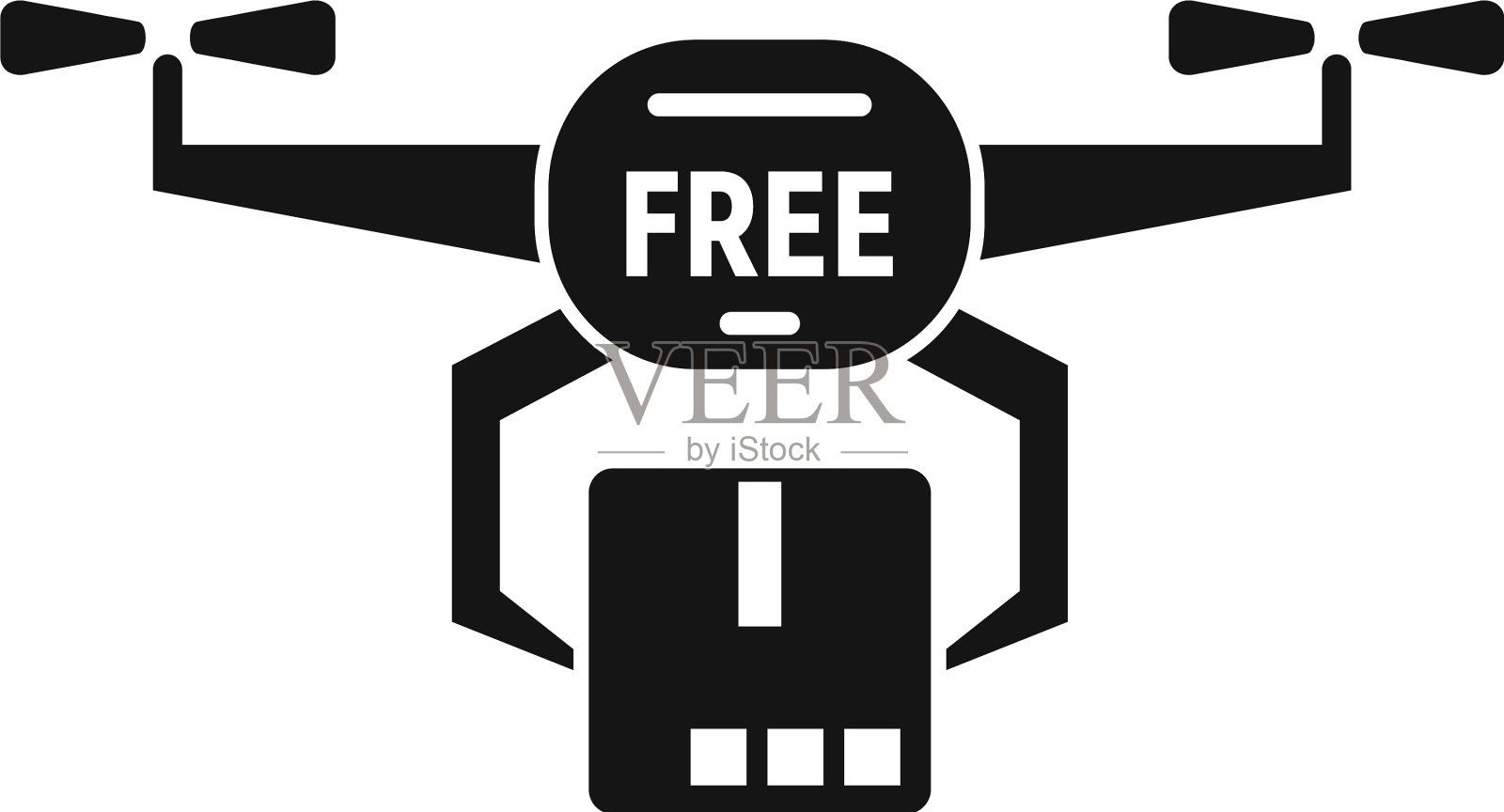 无人机免费送货图标简单风格图标素材