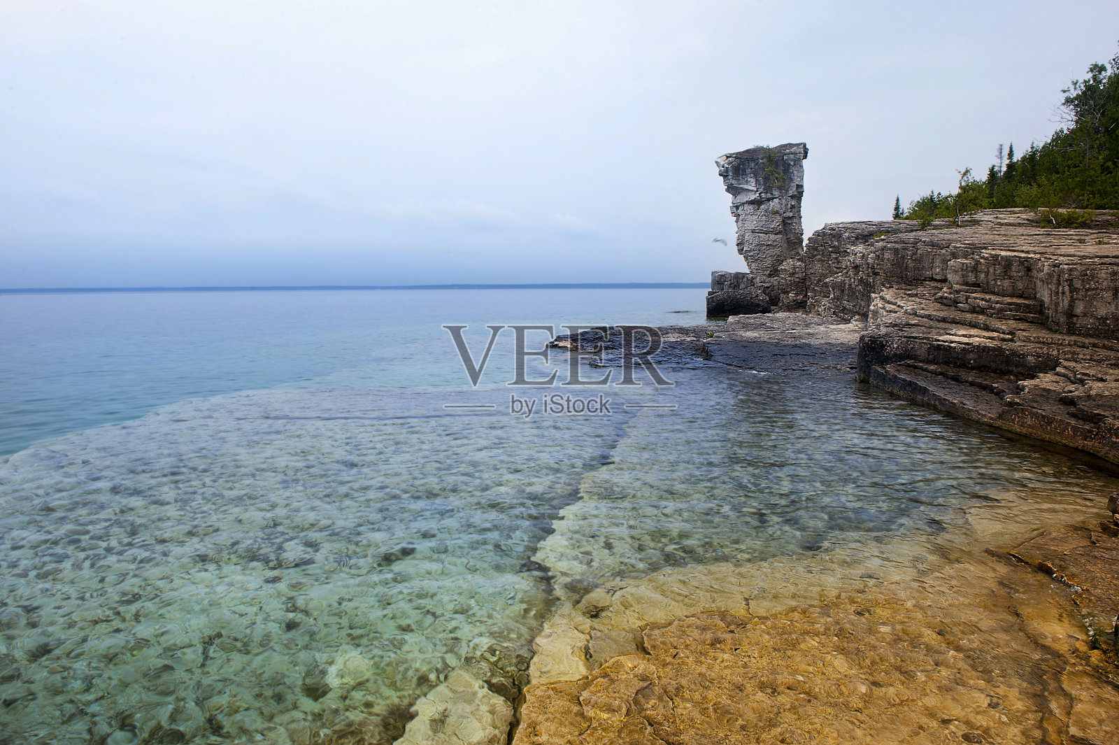 花盆岛,布鲁斯半岛国家公园,托博莫里,加拿大照片摄影图片