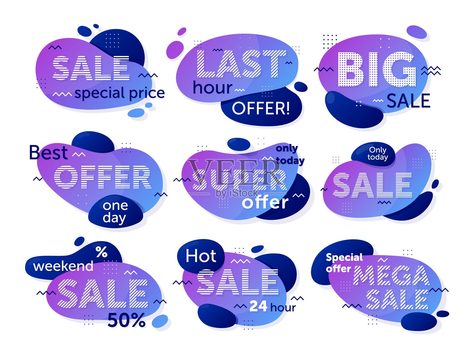 销售徽章。单独销售特价优惠设计模板素材