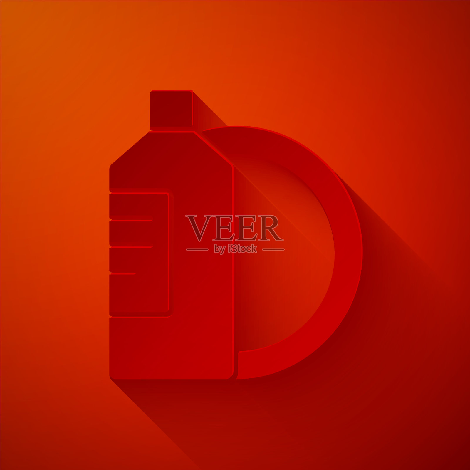 剪纸洗碗液瓶和盘子图标图标素材