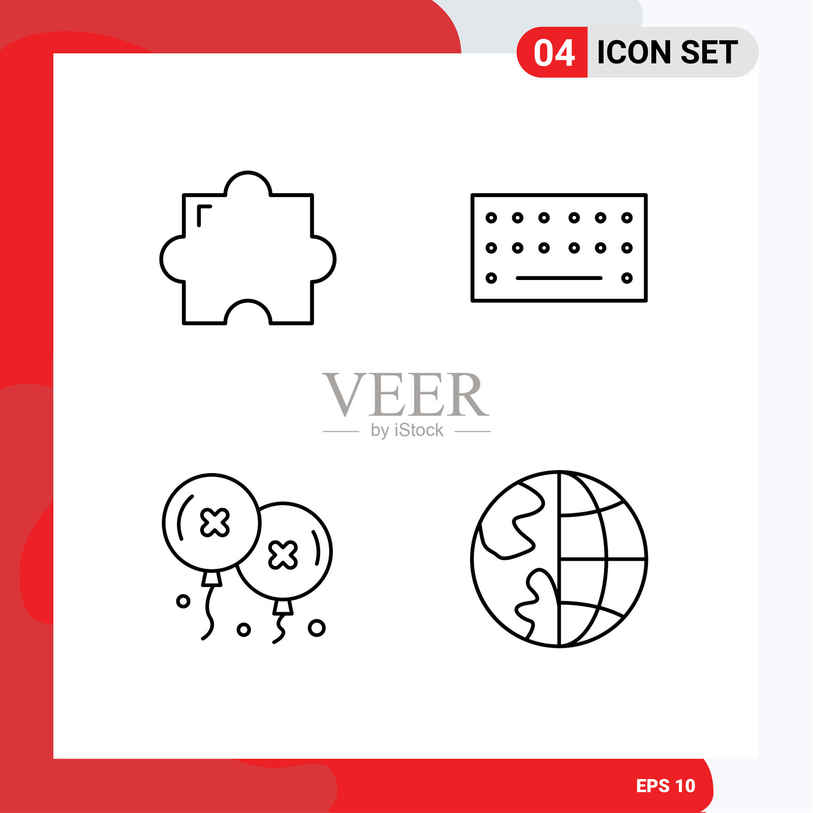 设置4个现代UI图标符号符号添加图标素材