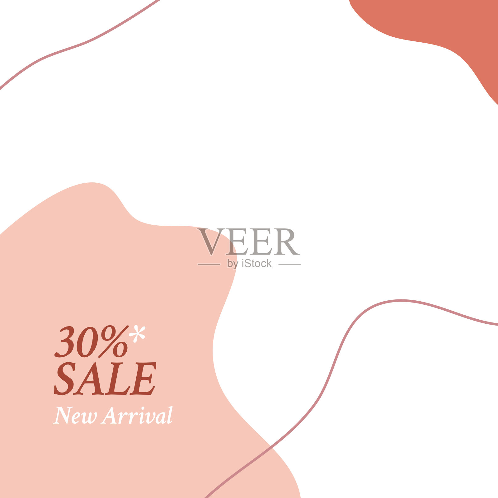 打折网店社交媒体推广海报标题矢量模板抽象最小几何形状的背景插画图片素材