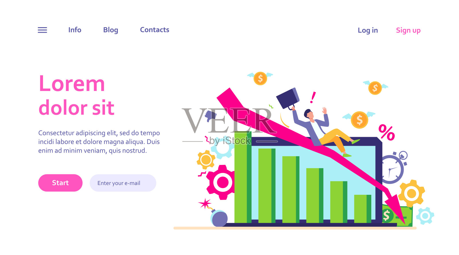 遇到经济困难的人插画图片素材