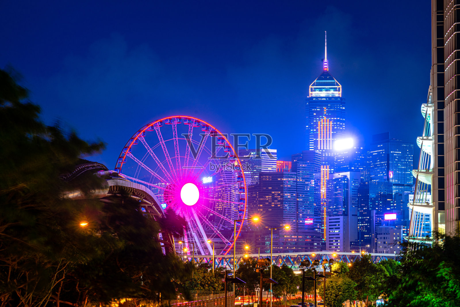 香港城市的夜晚照片摄影图片