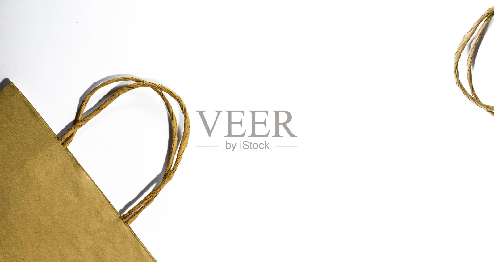 棕色纸袋孤立在白色背景照片摄影图片