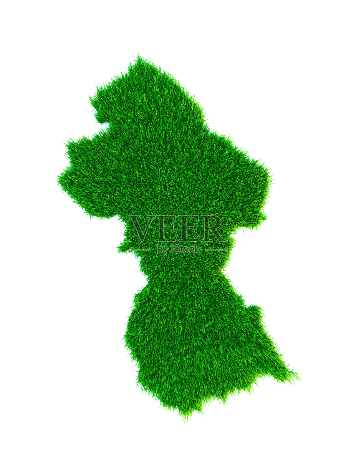 圭亚那草地图,孤立在白色照片摄影图片