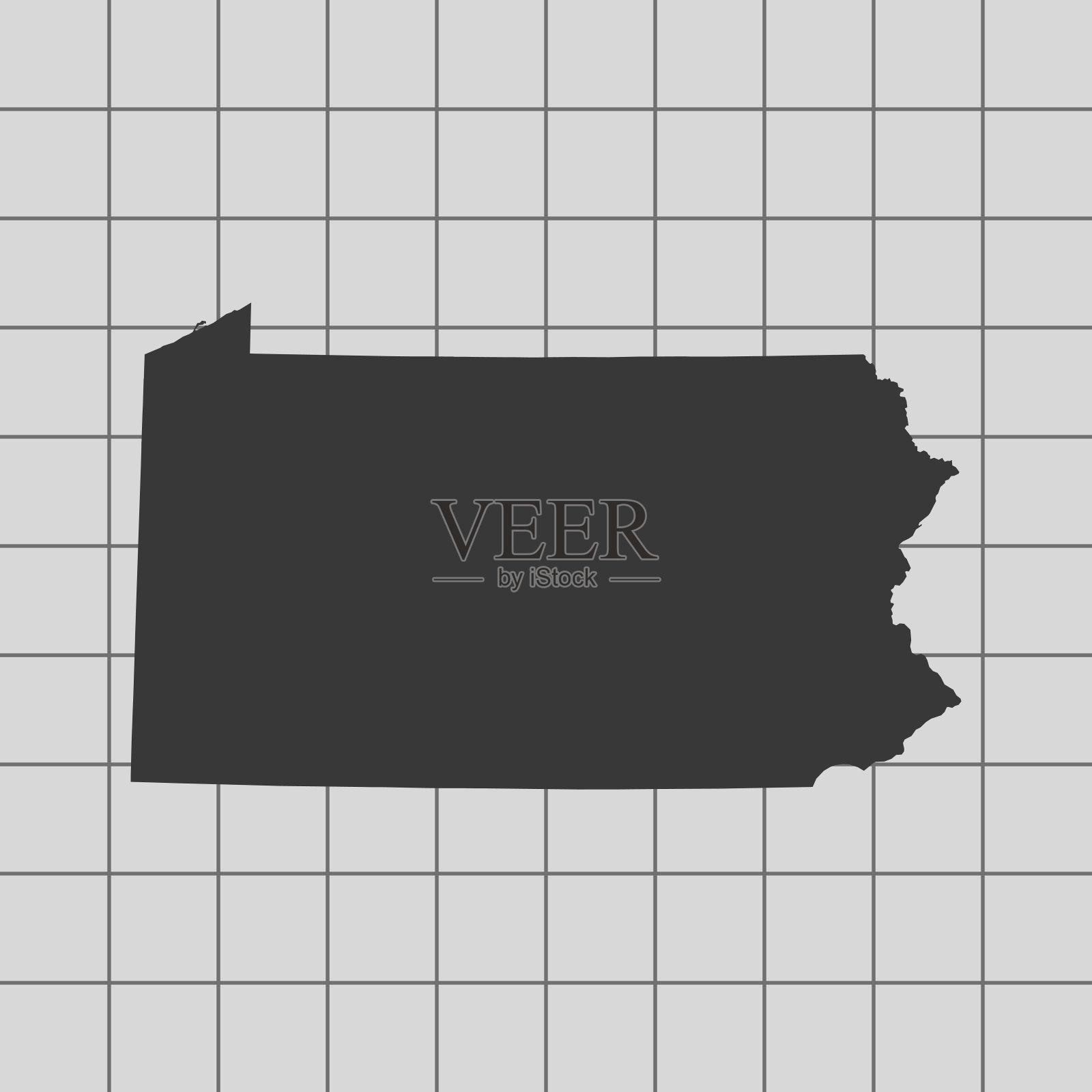 宾夕法尼亚州的地图插画图片素材