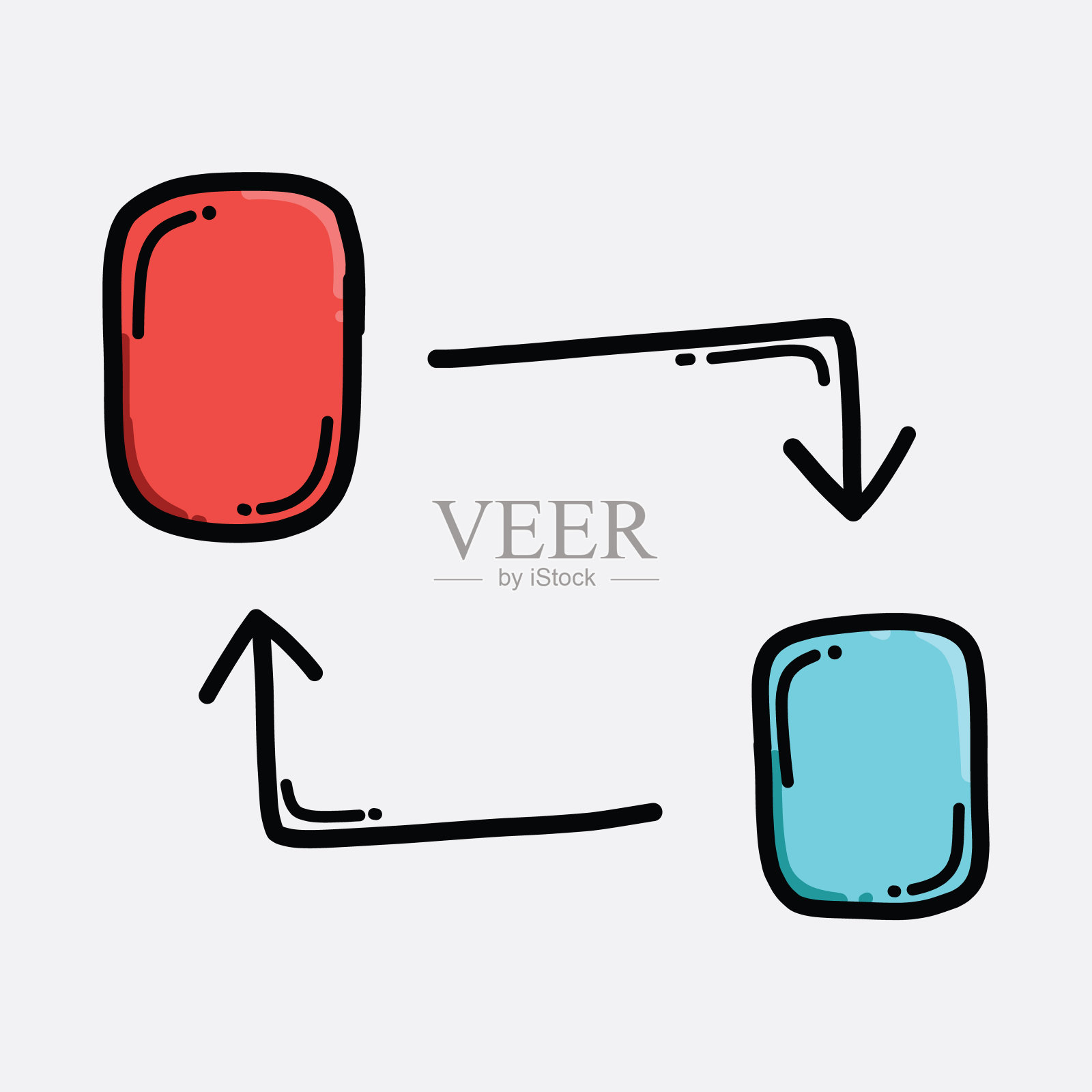 交换颜色矢量图标。手绘素描插图eps10图标素材