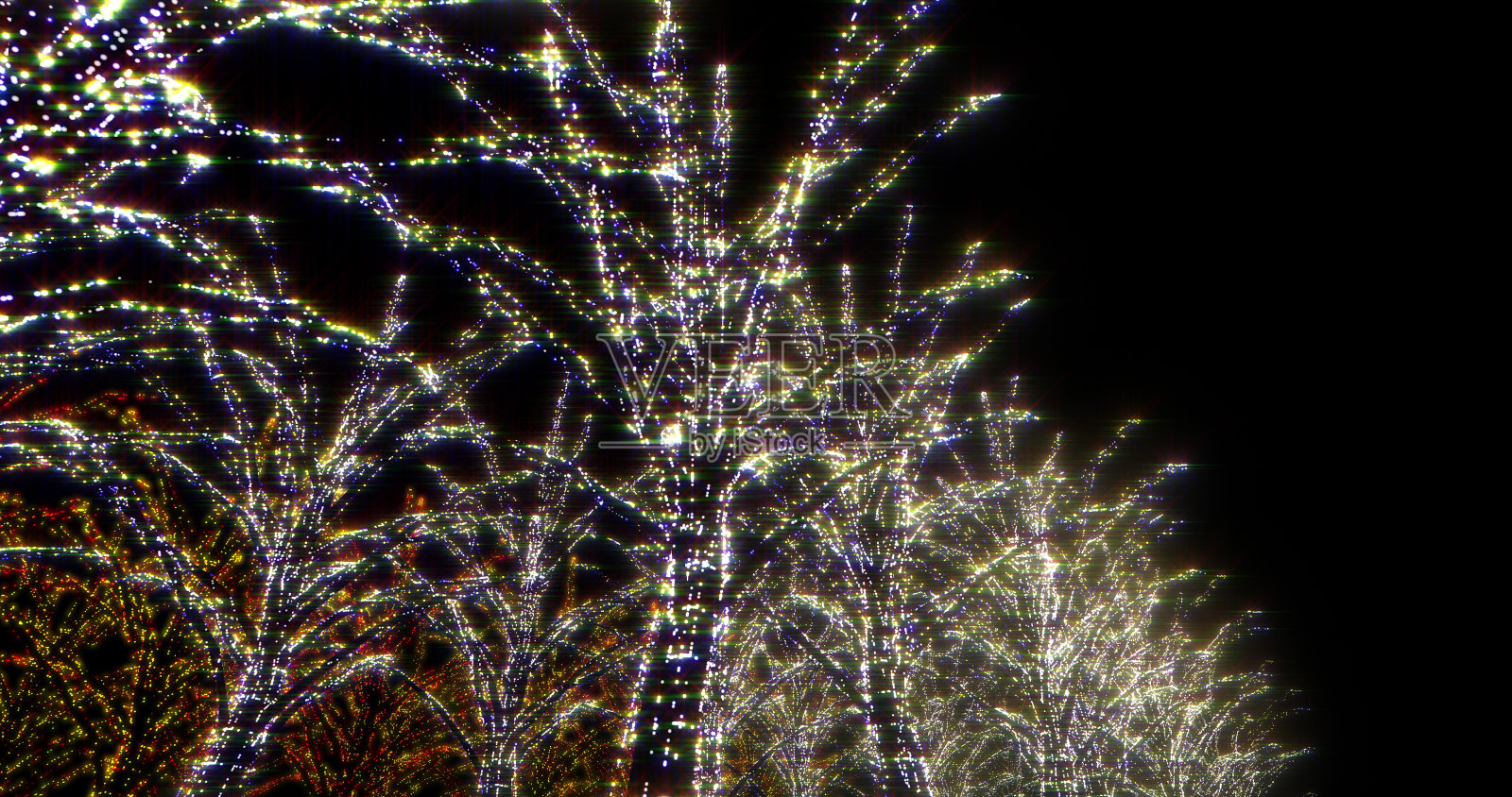 照明树霓虹灯城市夜光闪烁3D插图背景照片摄影图片