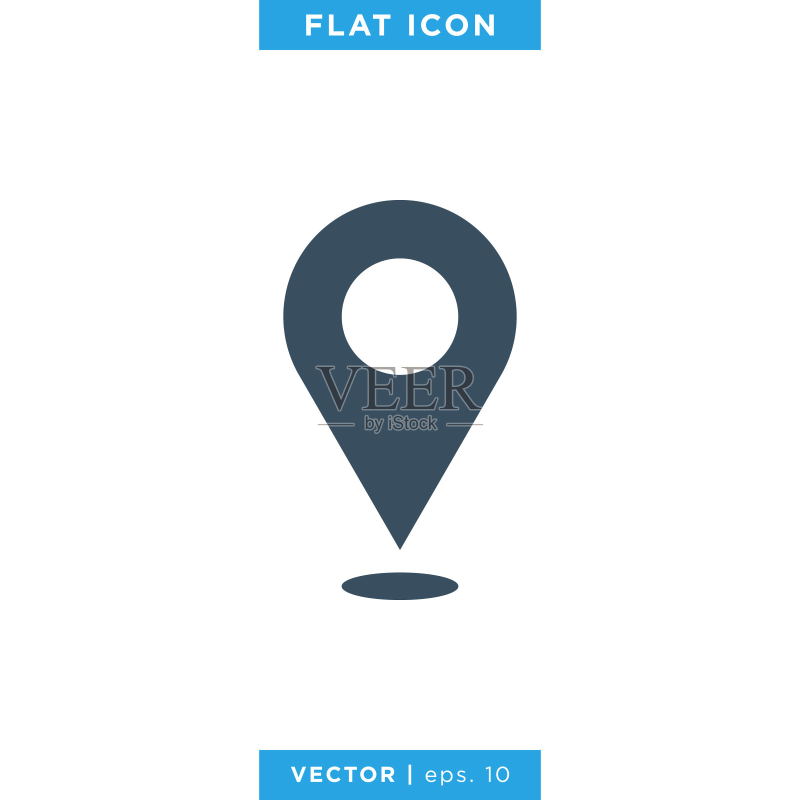 地图引脚图标矢量股票插图设计模板。图标素材