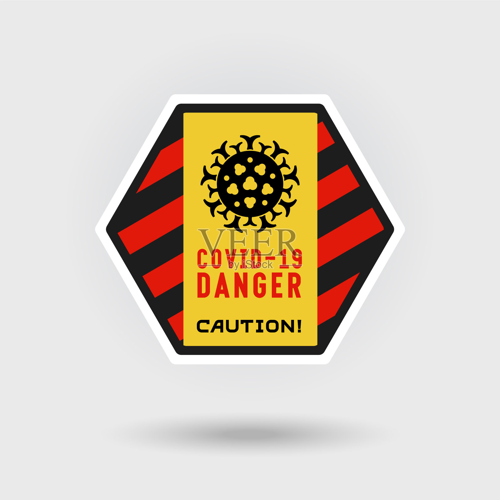 COVID-19冠状病毒预警信号包括插画图片素材