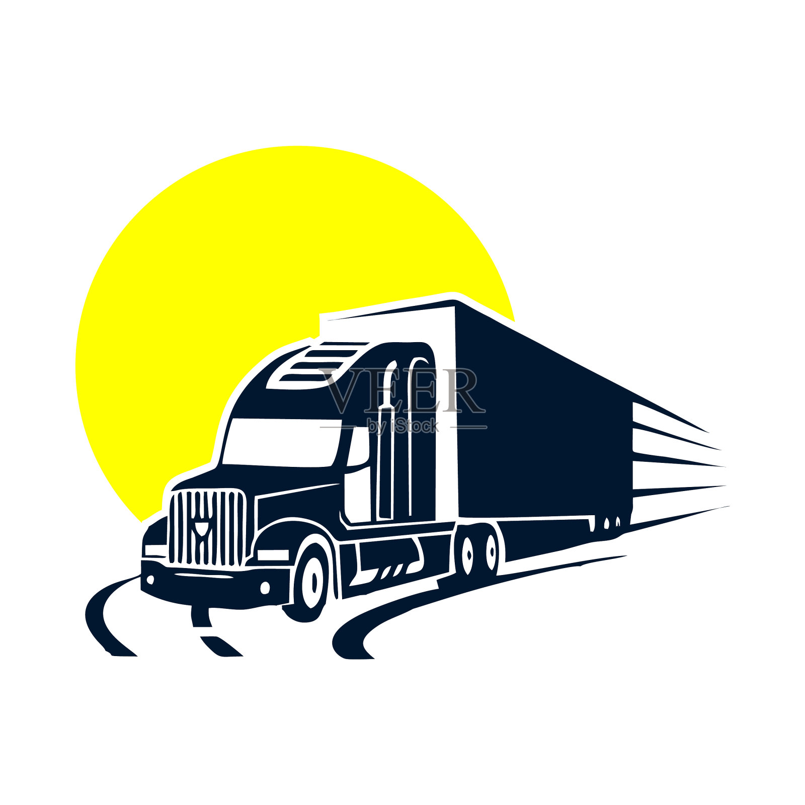 对公路卡车标志设计重插画图片素材