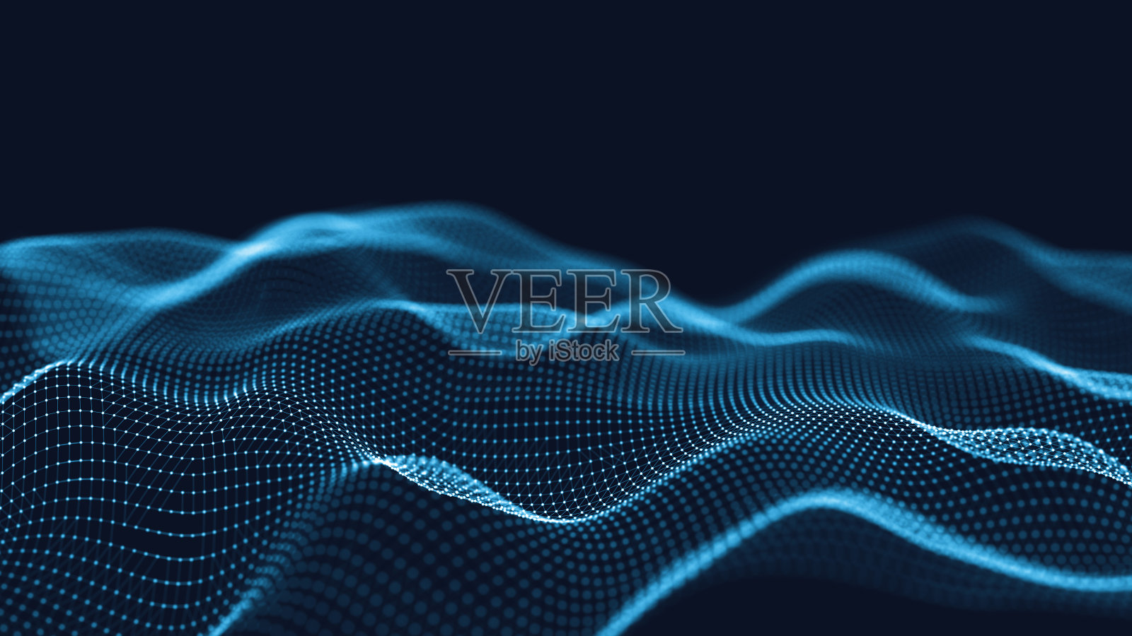 3d抽象数字技术背景。具有渐变点和线的未来科幻用户界面概念。大数据、人工智能、音乐hud。区块链和cryptocurrency插画图片素材