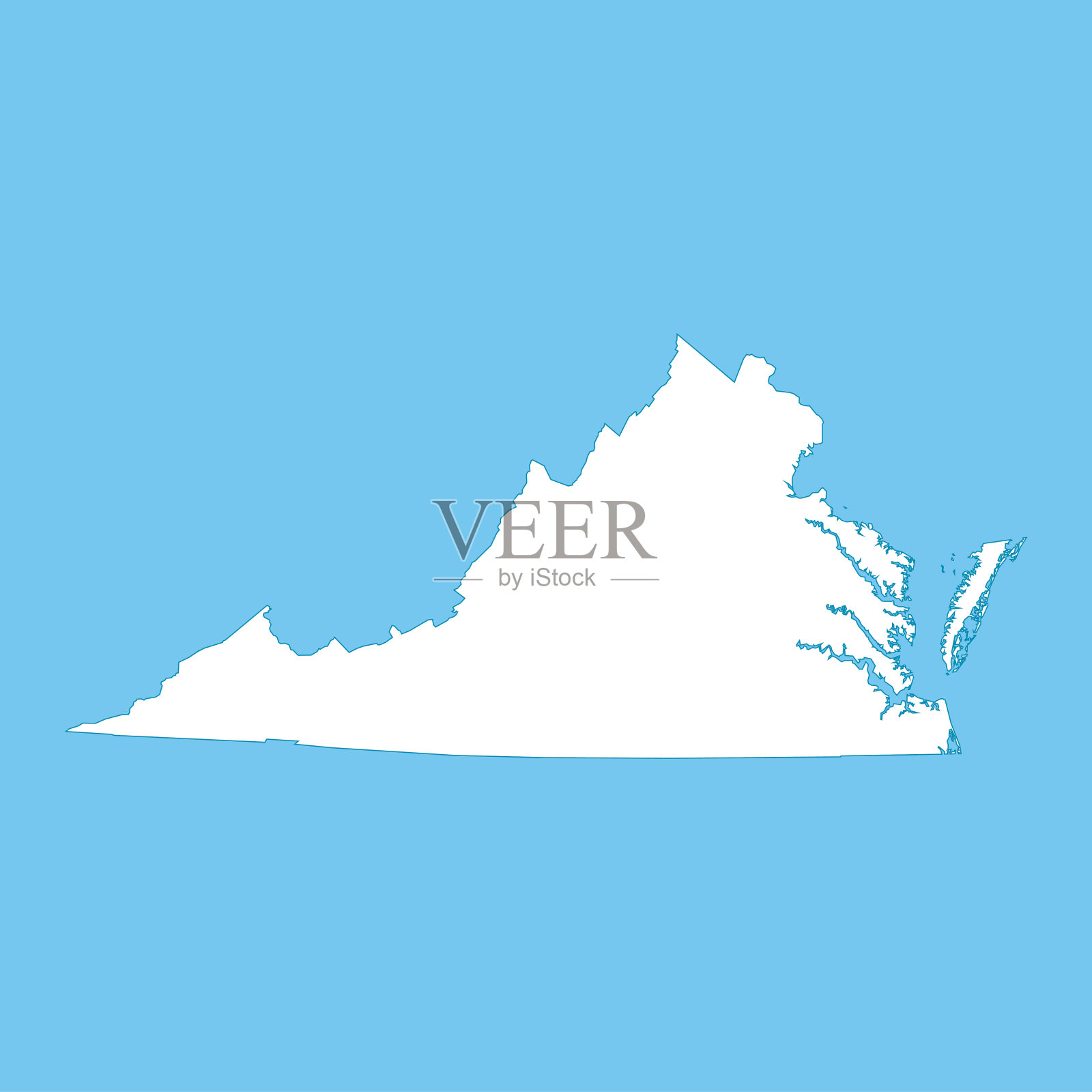 维吉尼亚州地图插画图片素材