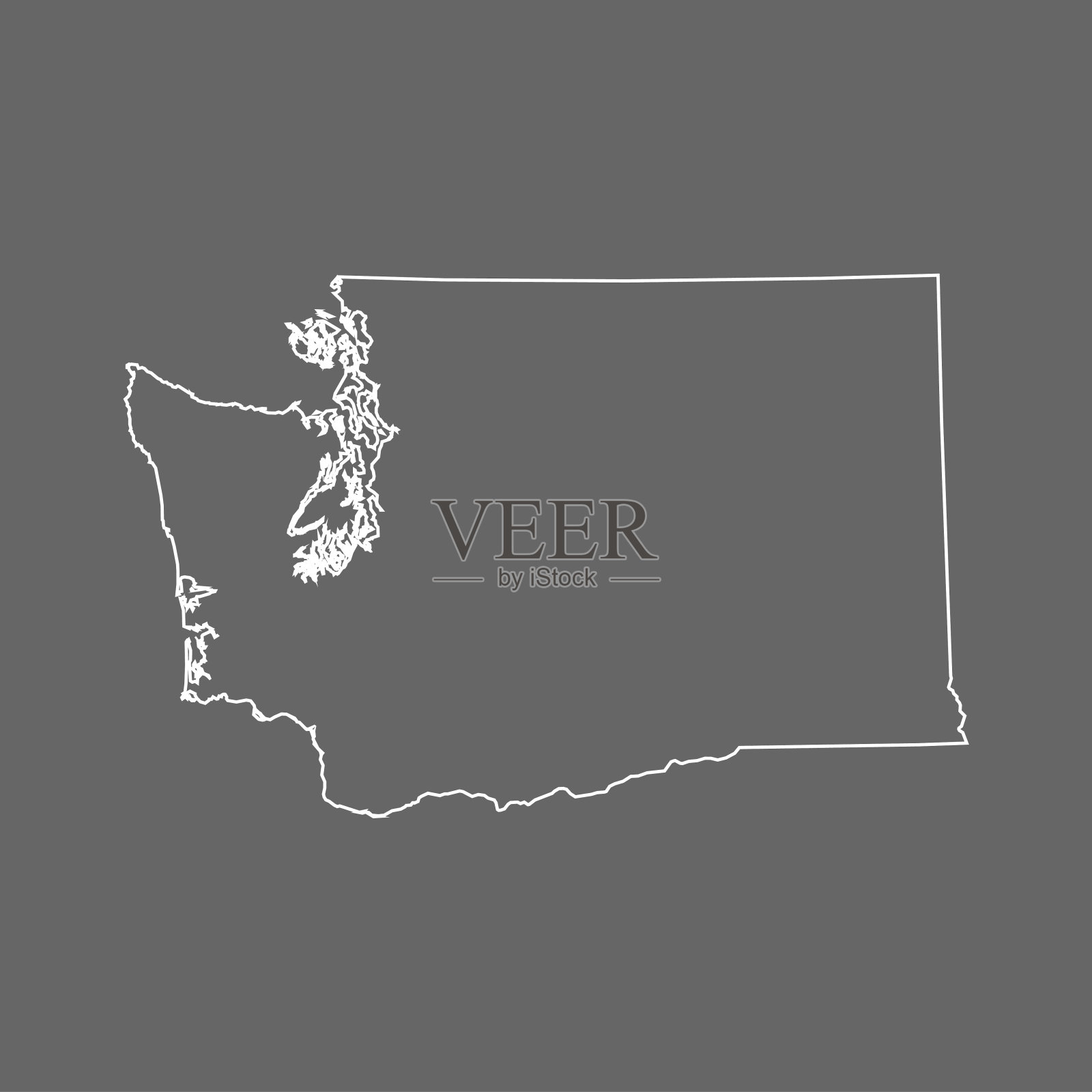 华盛顿的地图插画图片素材