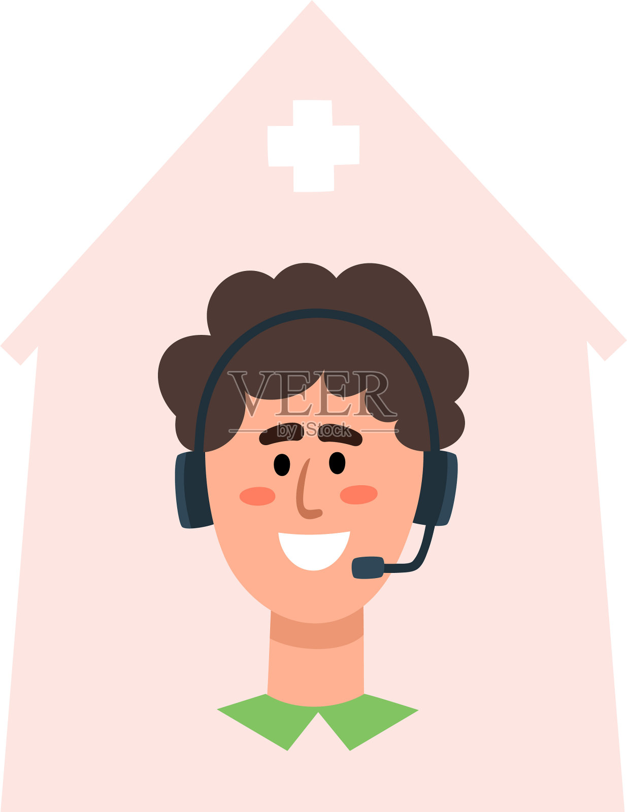 呼叫中心的人从医疗问题的形象插画图片素材