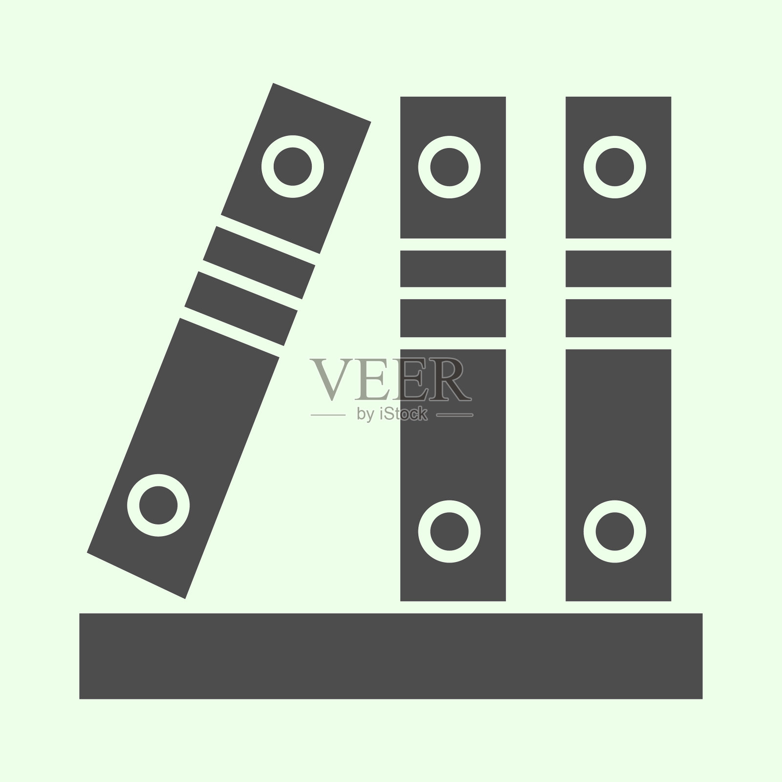 办公文件夹实体图标行活页夹字形插画图片素材