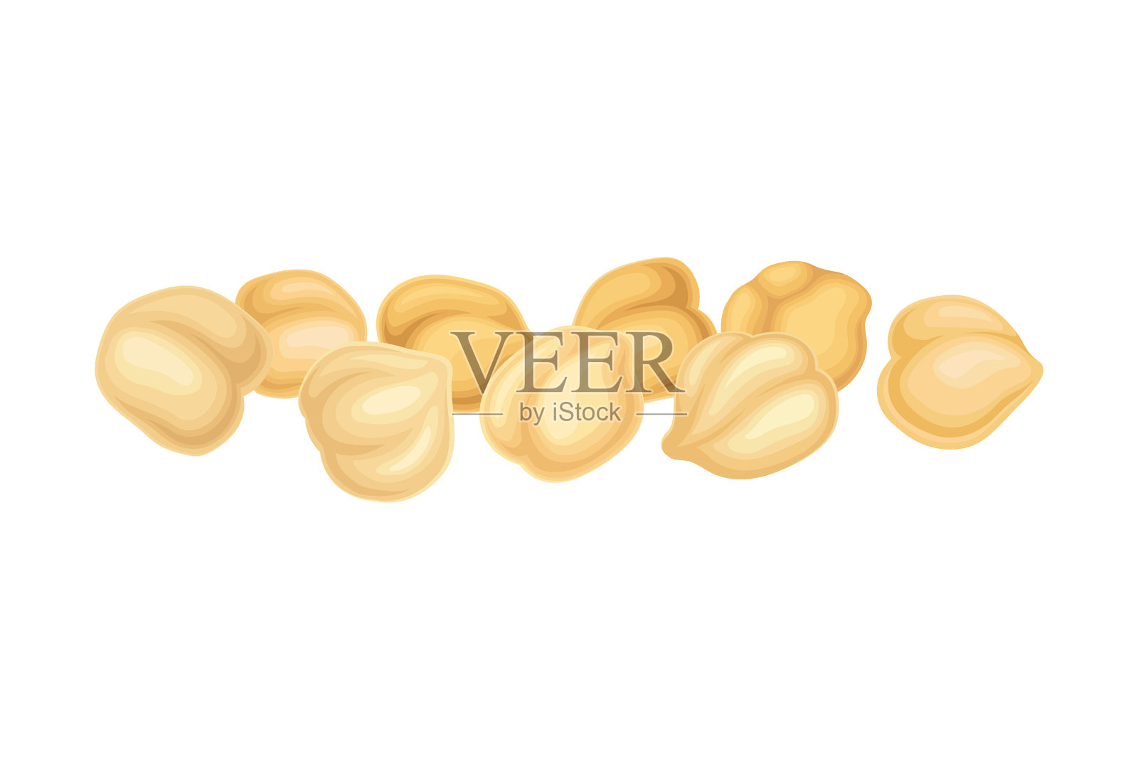 鹰嘴豆为一年生豆科植物,米色堆插画图片素材