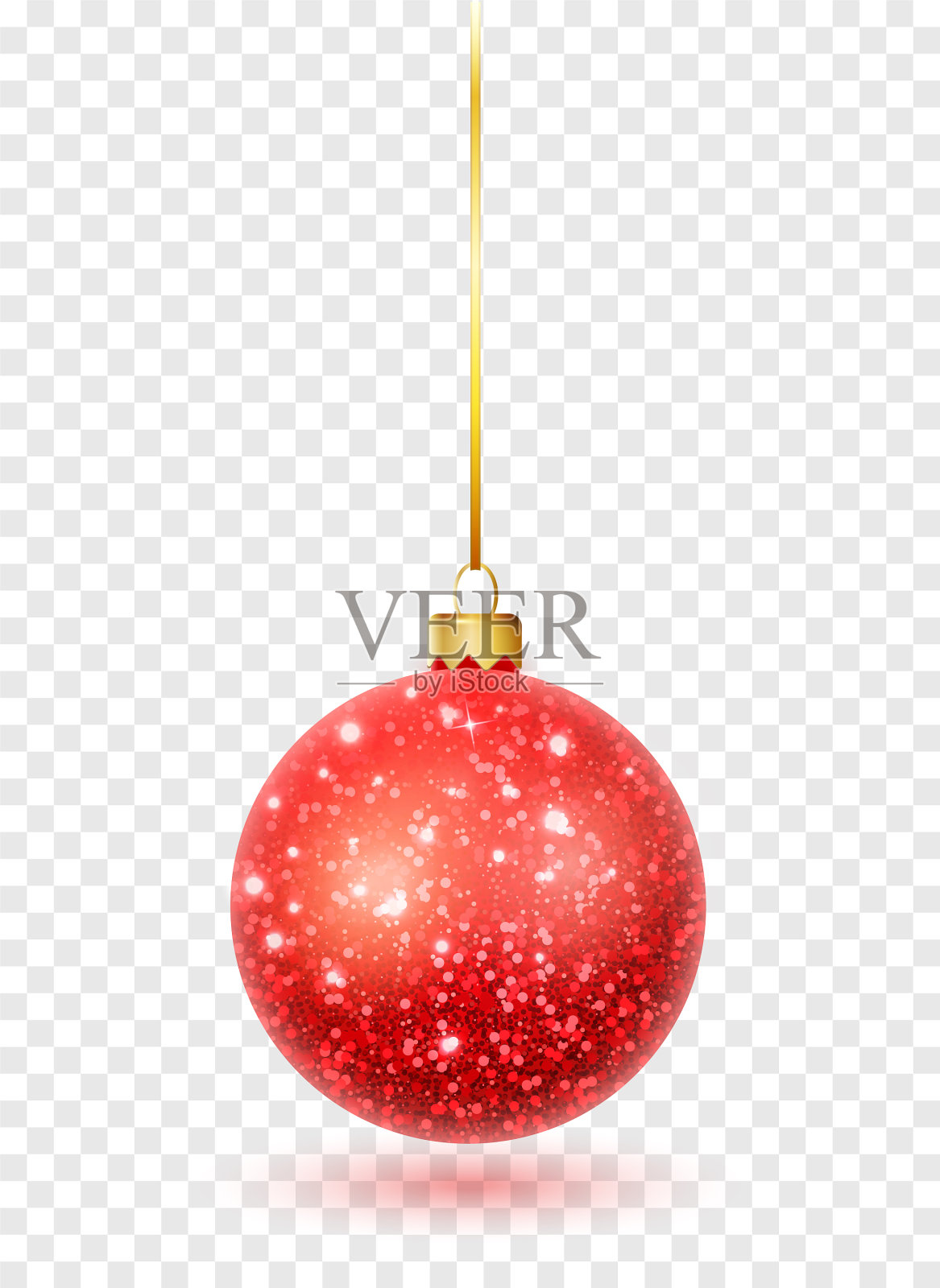 红色的圣诞彩球挂着圣诞插画图片素材