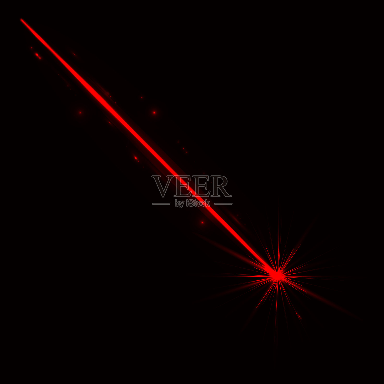 摘要红色激光束。孤立在透明的黑色背景。矢量插图,插画图片素材