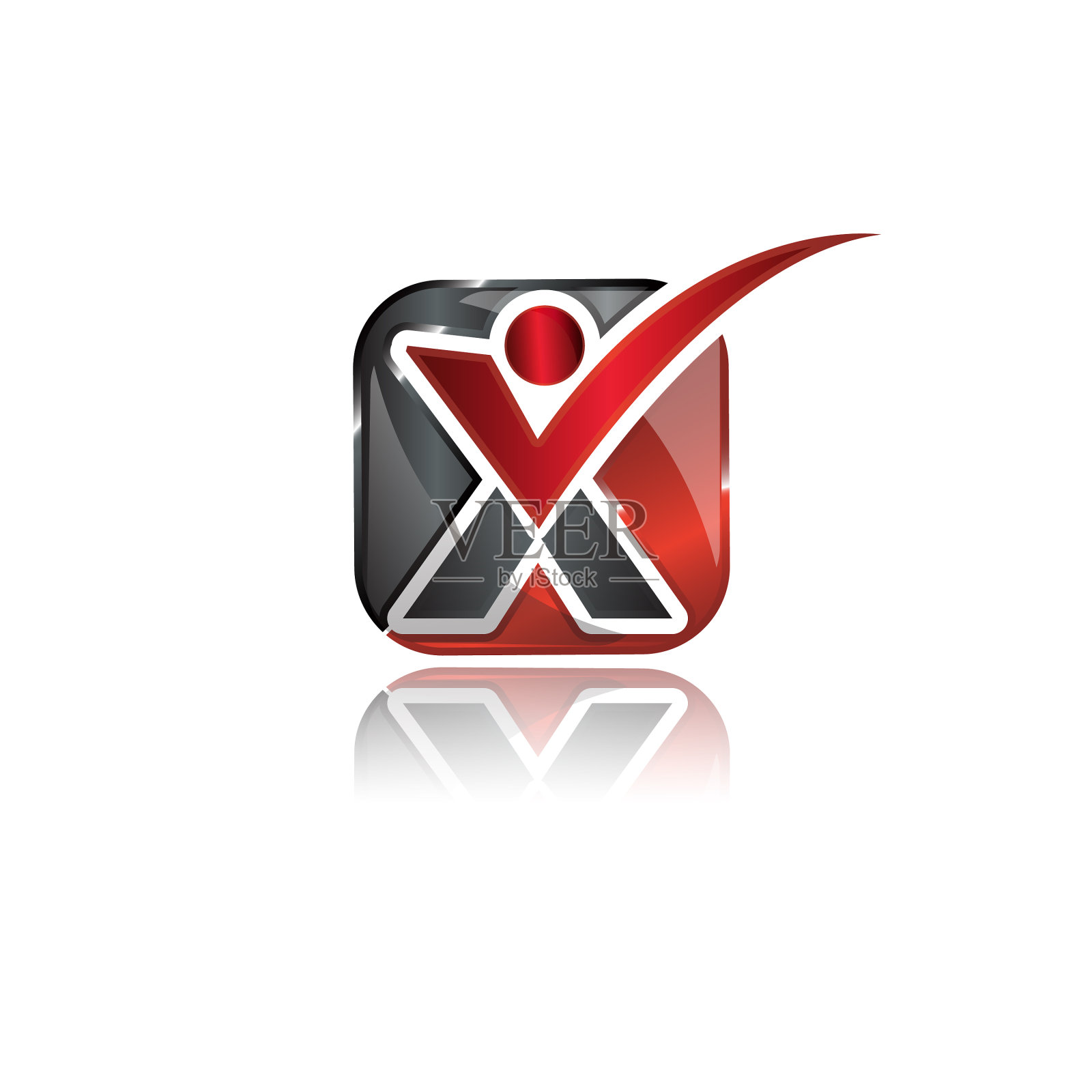 方形的首字母x图标素材