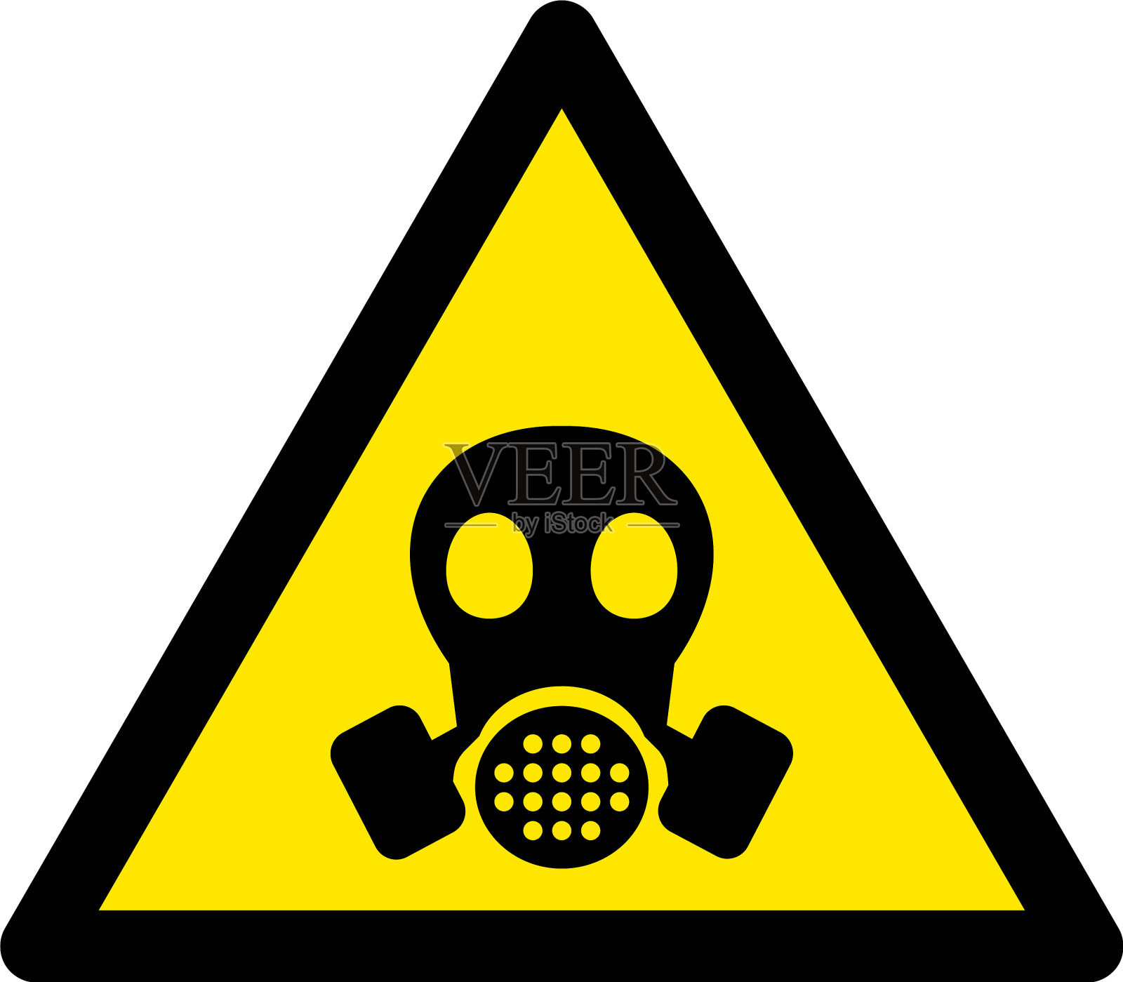 扁平防毒面具警告图标插画图片素材