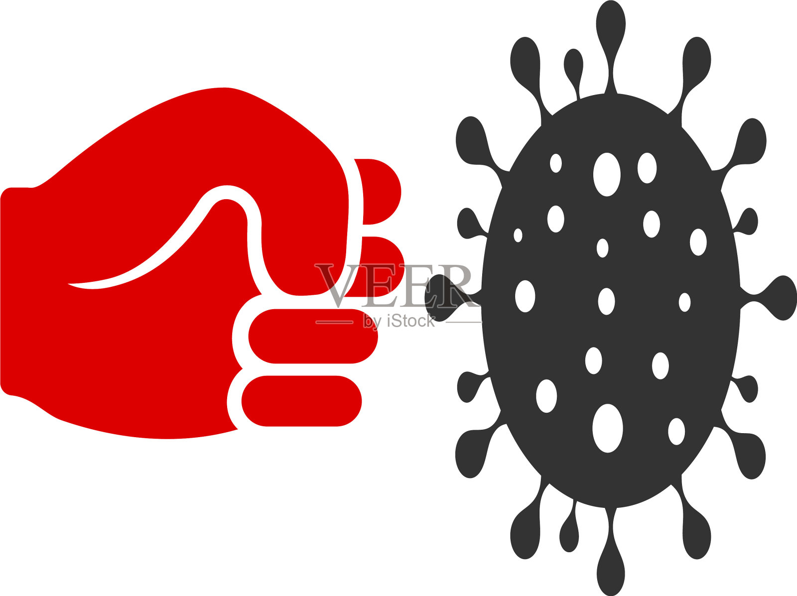 平冠状病毒第一击图标插画图片素材