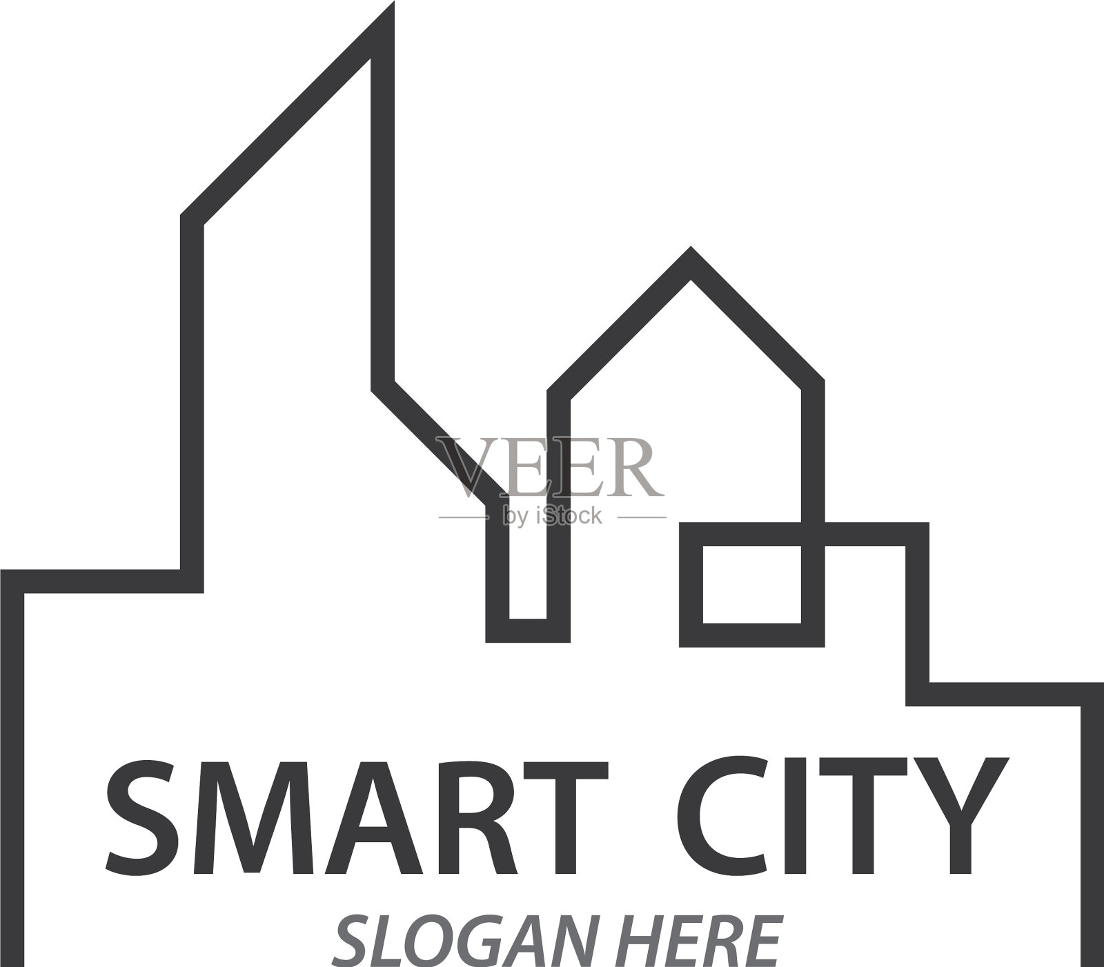 城市天际线城市剪影标志图标插画图片素材