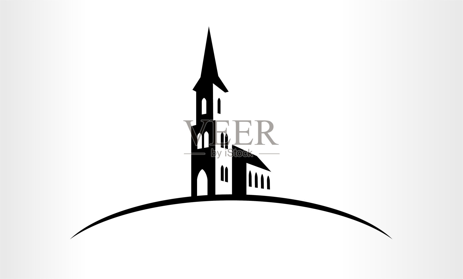 矢量插图的教会徽章设计元素图片