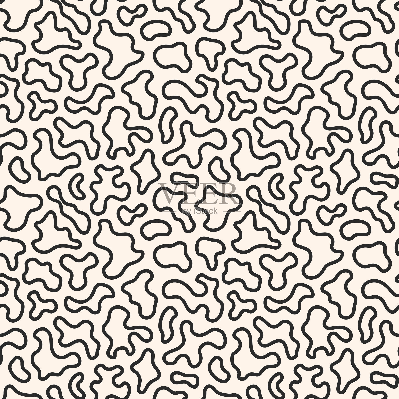 无缝图案与平滑抽象点黑色插画图片素材