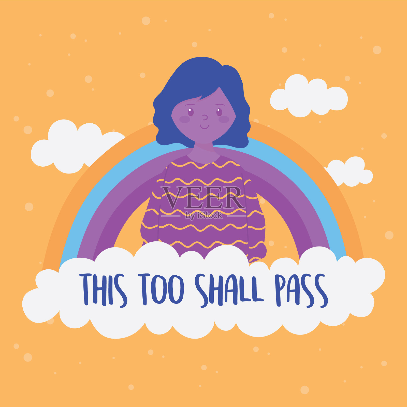 新冠病毒的信息也将传递给女孩插画图片素材