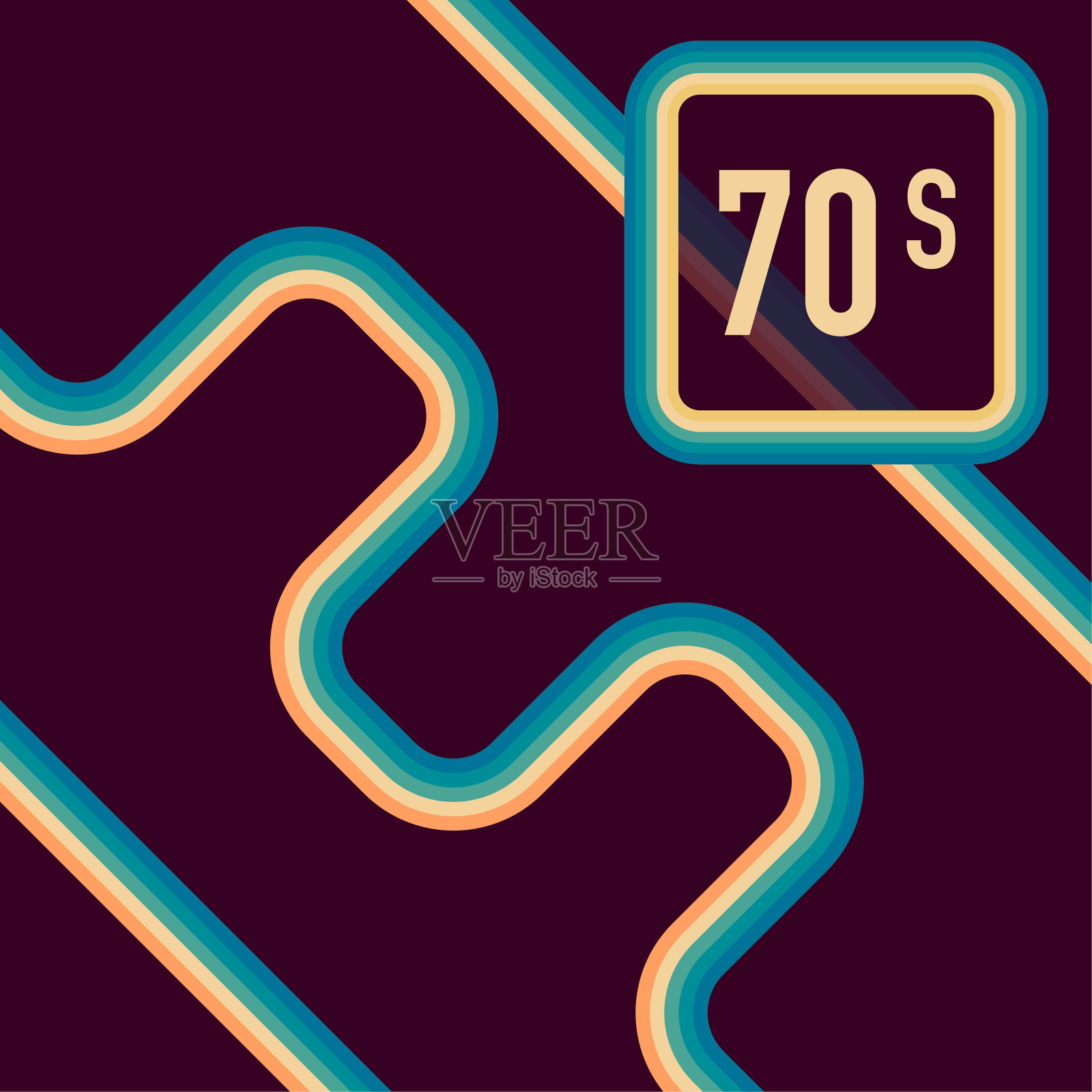 70年代,1970年抽象向量股票复古线背景。矢量插图。插画图片素材