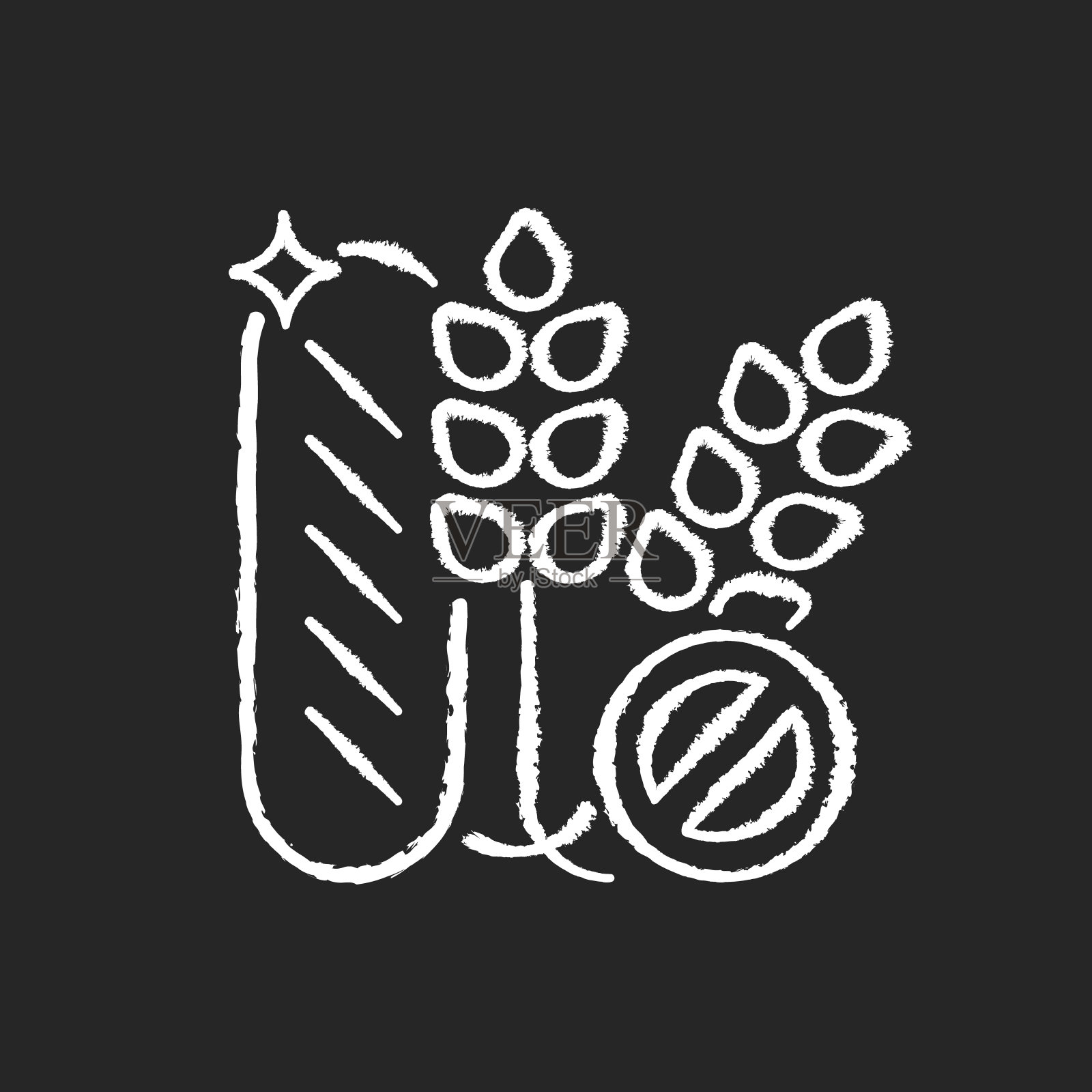 面筋粉笔白色图标上的黑色背景图标素材