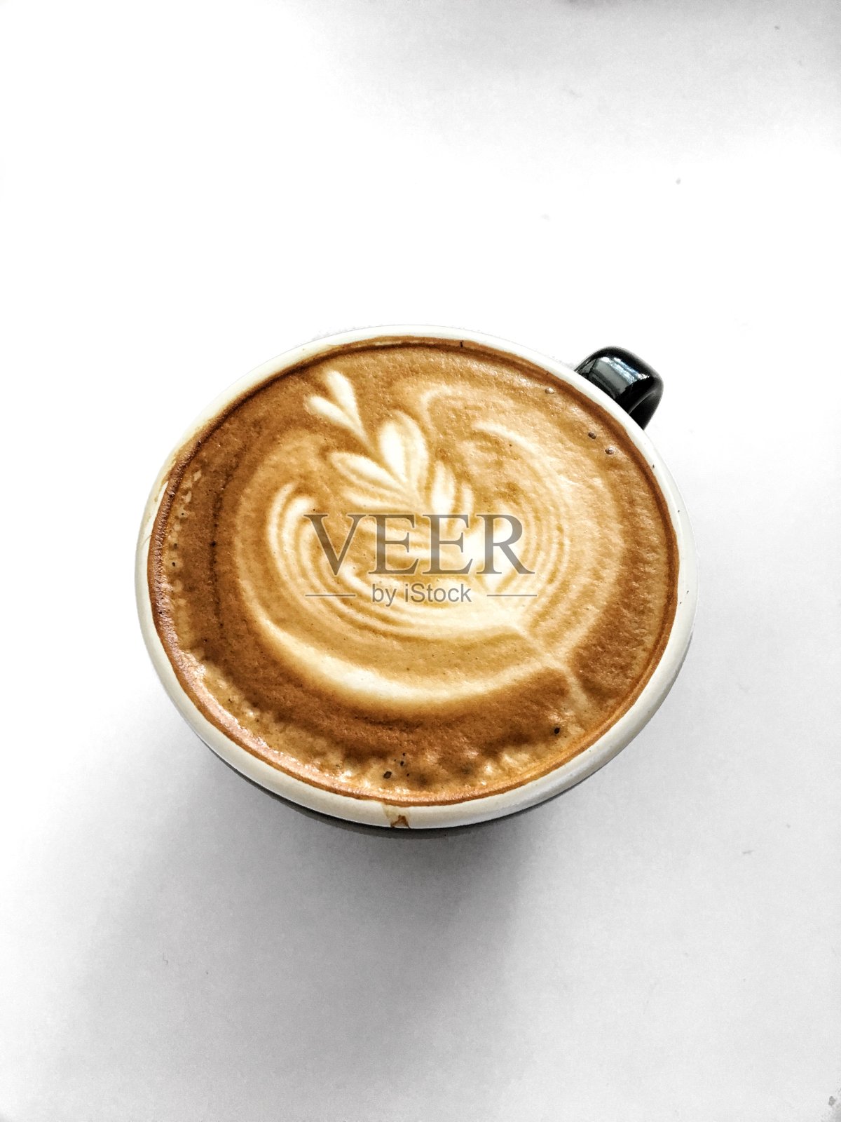 卡布奇诺和漂亮的拿铁艺术照片摄影图片