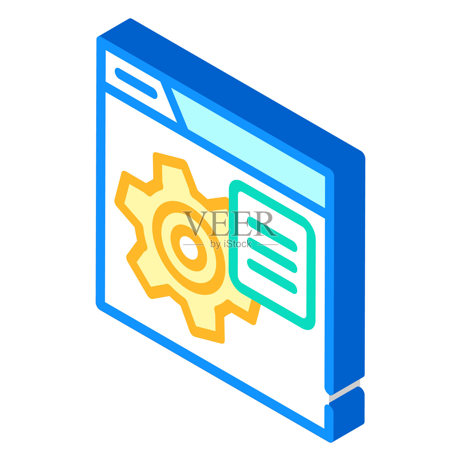 工作互联网广告等距图标矢量插图插画图片素材