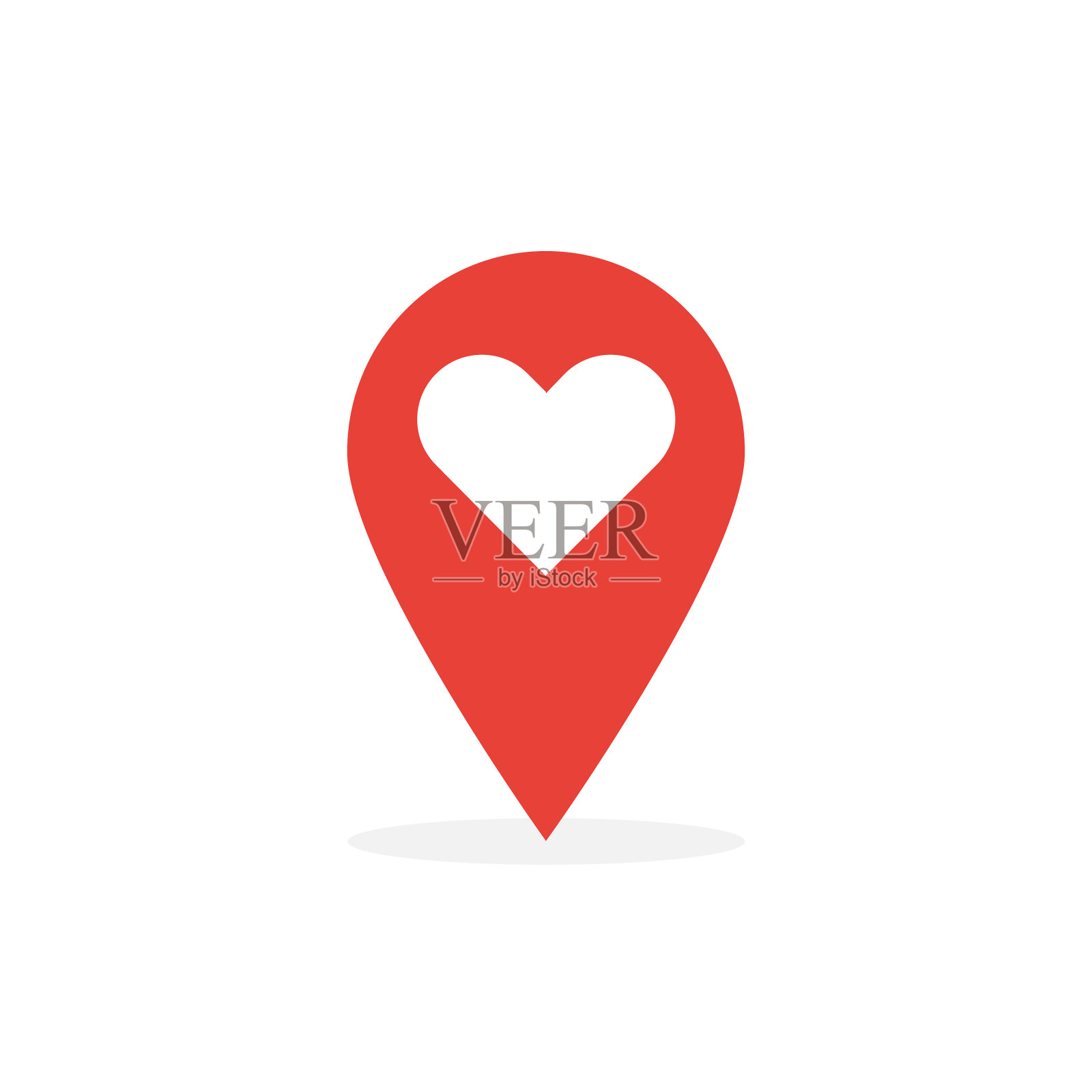 位置爱标记在平风格插画图片素材