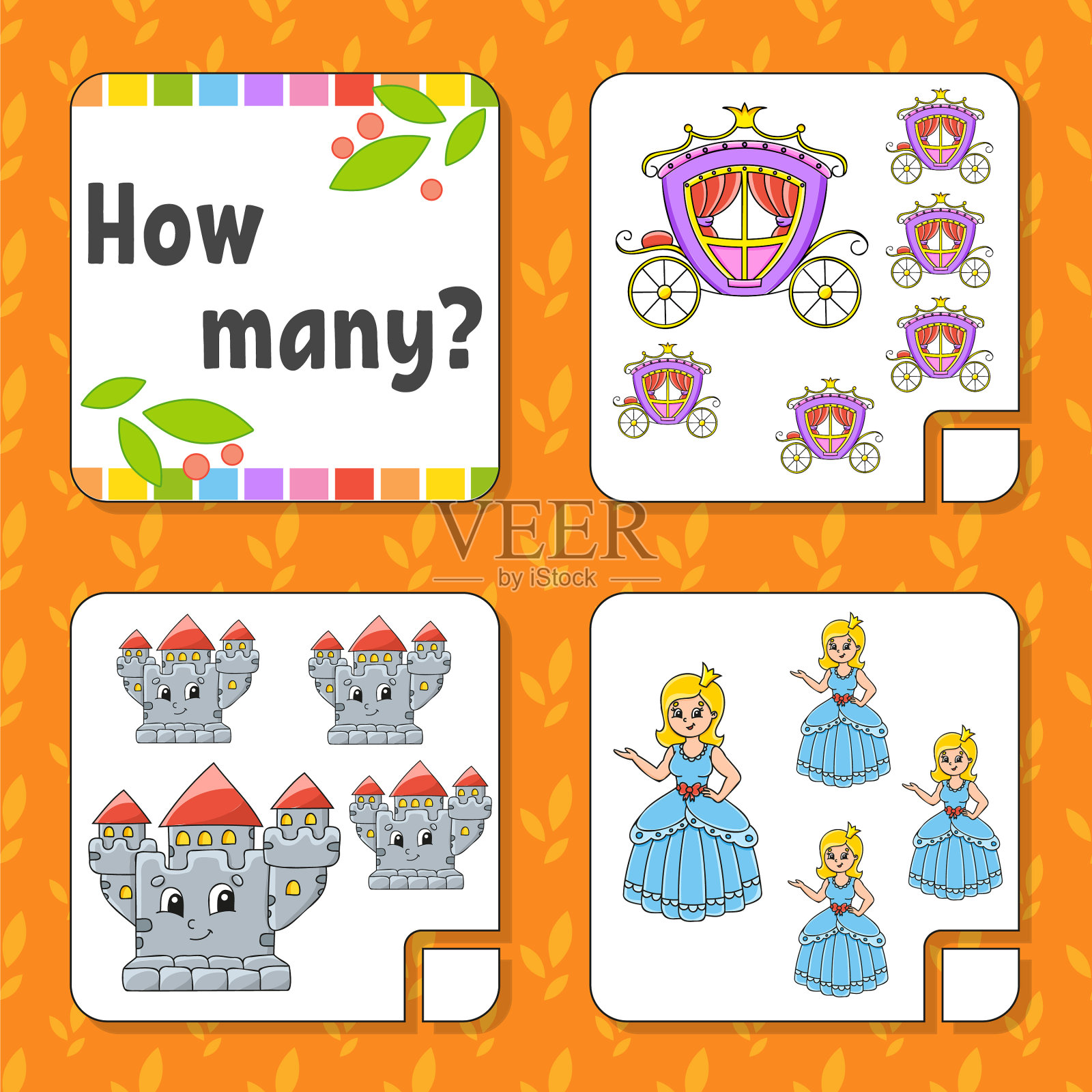 数数游戏为儿童快乐的角色插画图片素材