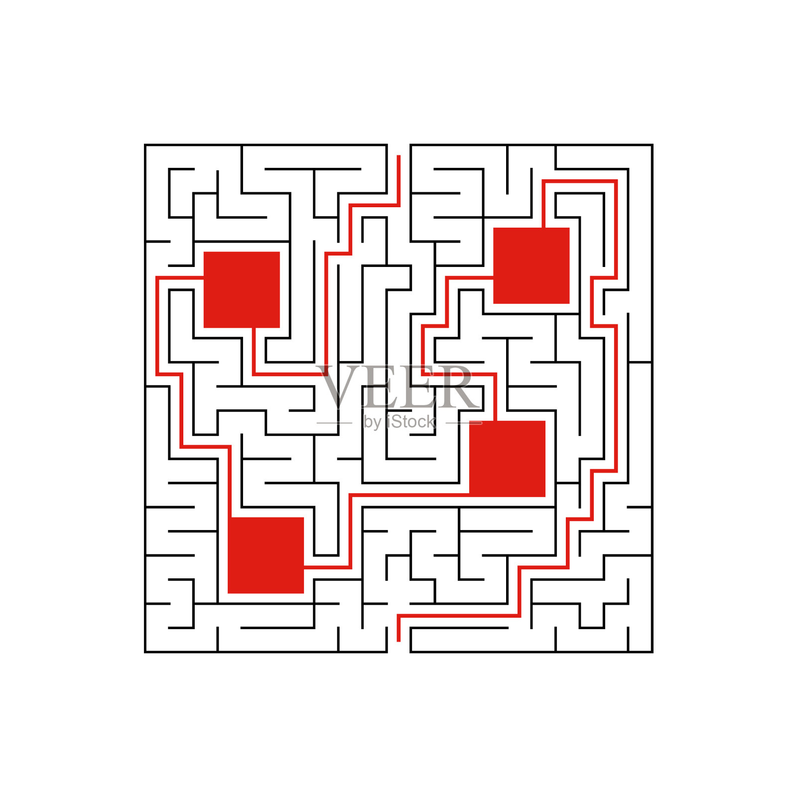 抽象迷宫教育游戏的孩子插画图片素材