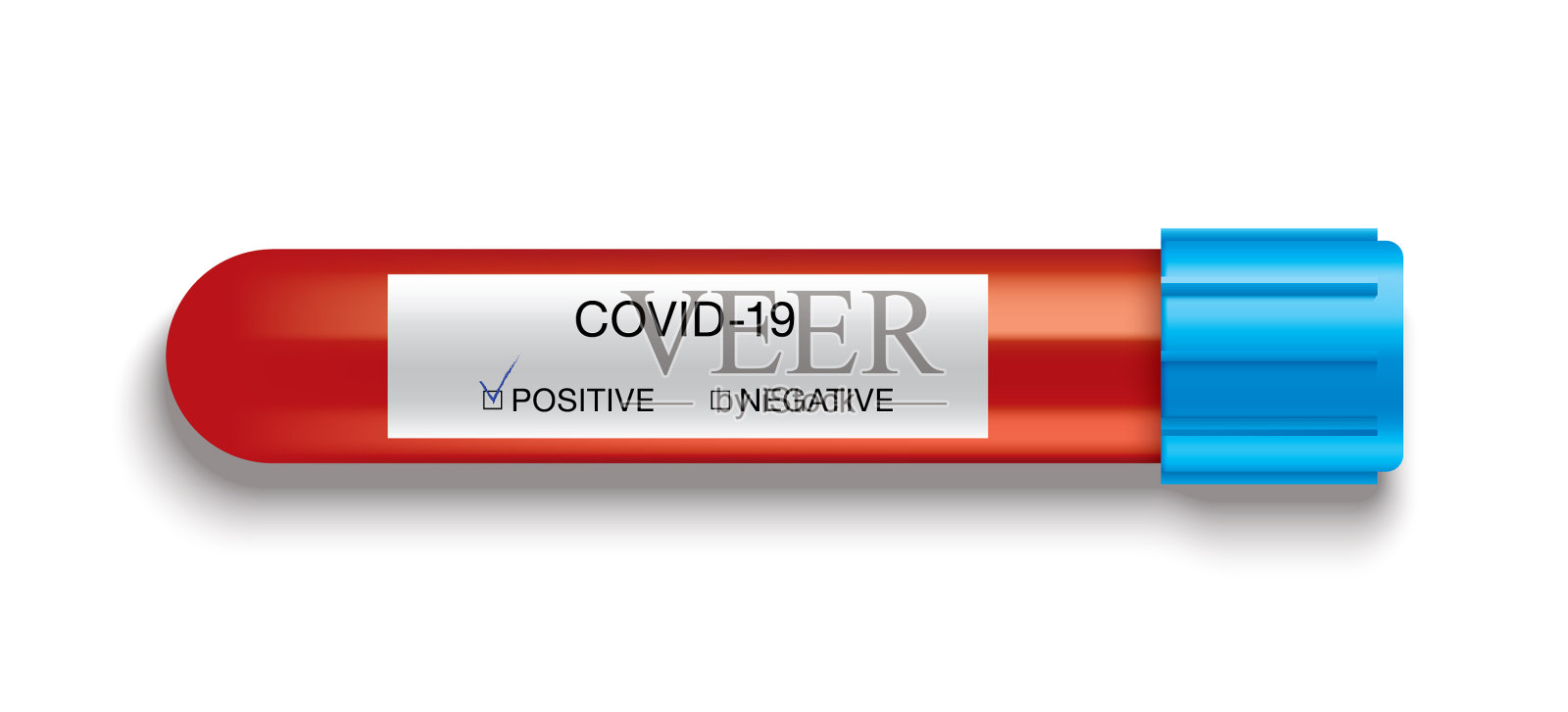 COVID-19血液分析呈阳性插画图片素材