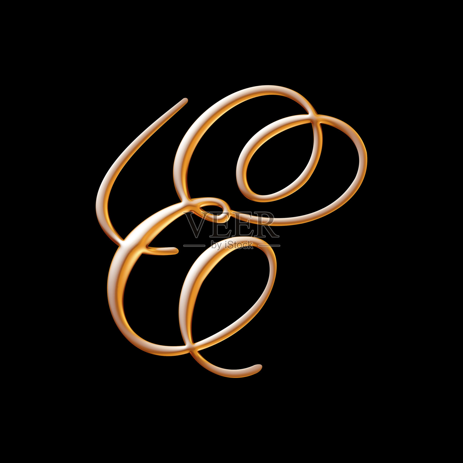 黄金字母表,浮雕字母e, 3d插图照片摄影图片