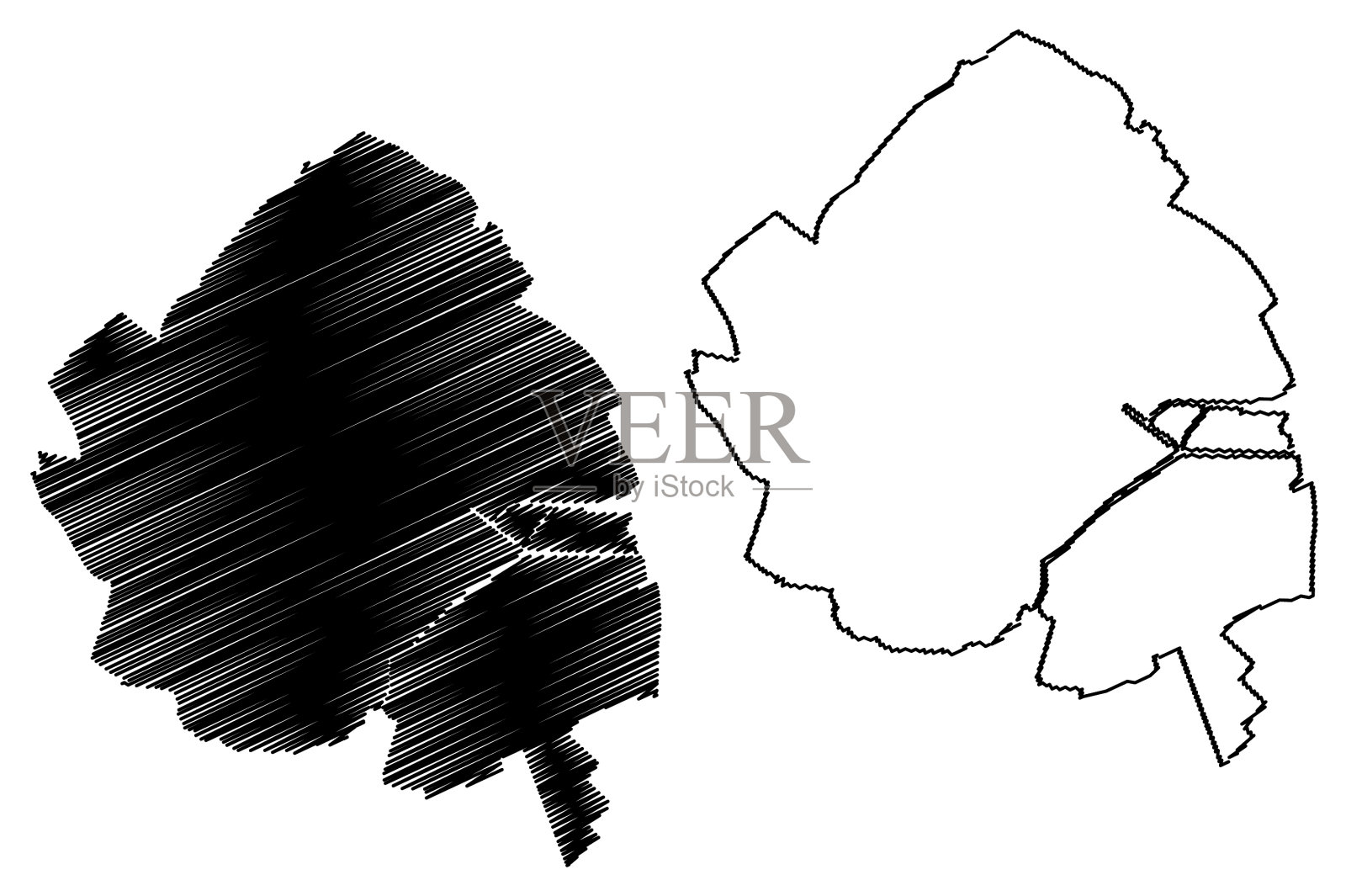 卡昂市法国共和国法国地图涂鸦插画图片素材