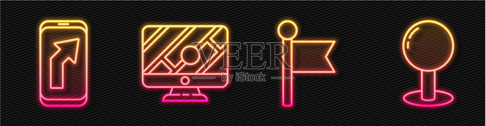 设置线路位置标记,城市地图导航图标素材