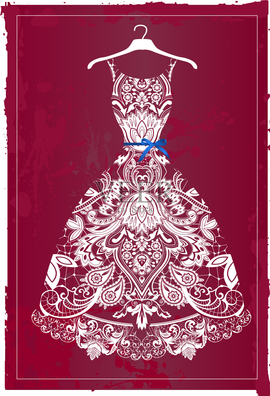 婚礼的花边插画图片素材