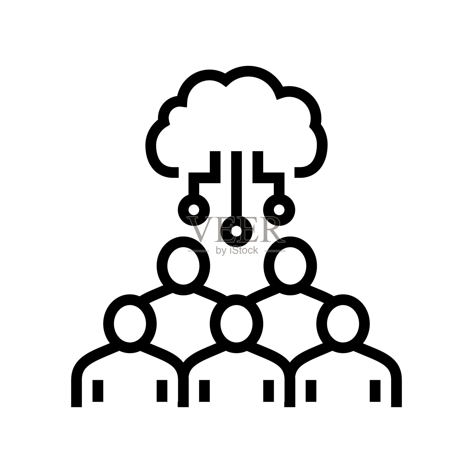 数字技术的对话线图标矢量插图插画图片素材