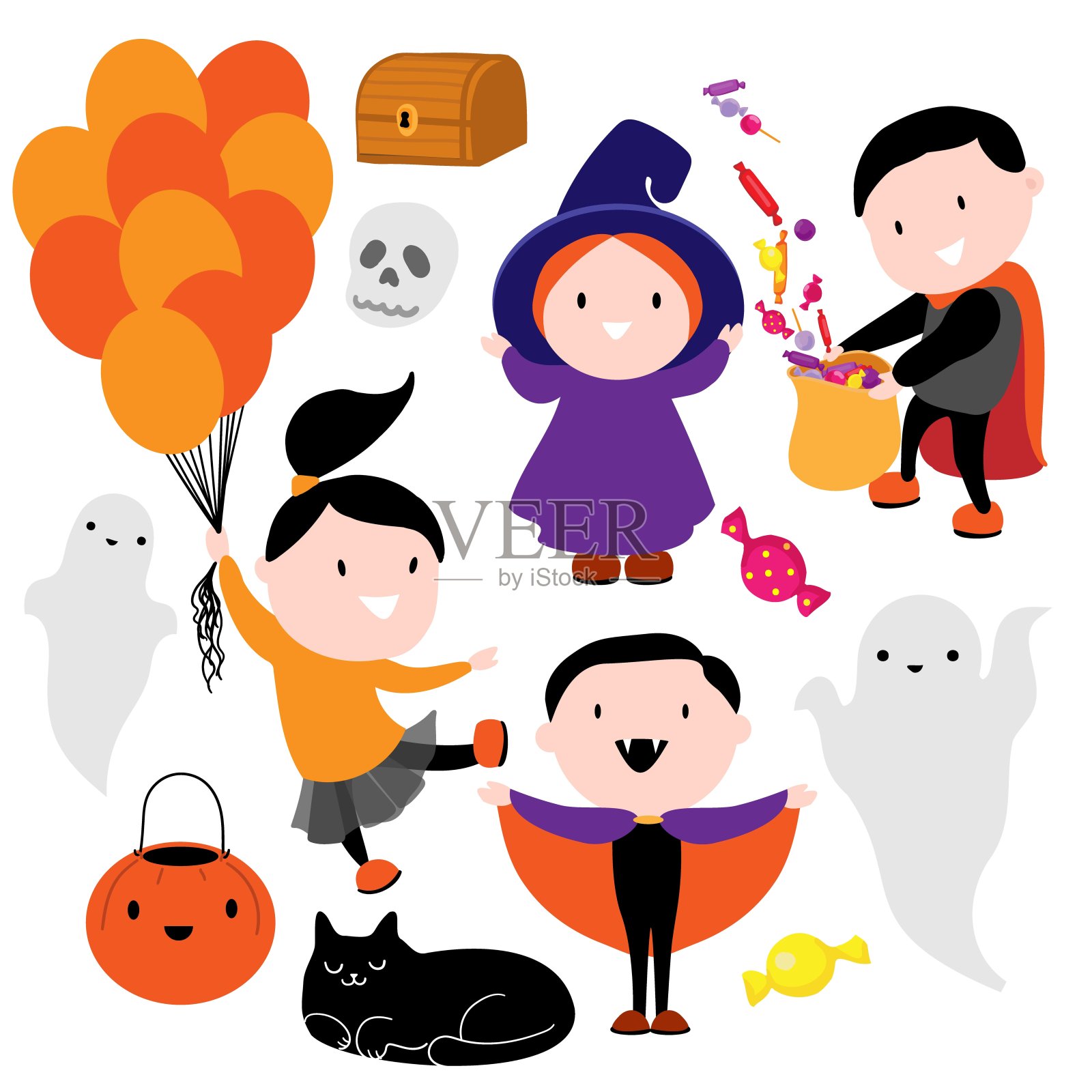 万圣节的设置设计元素图片