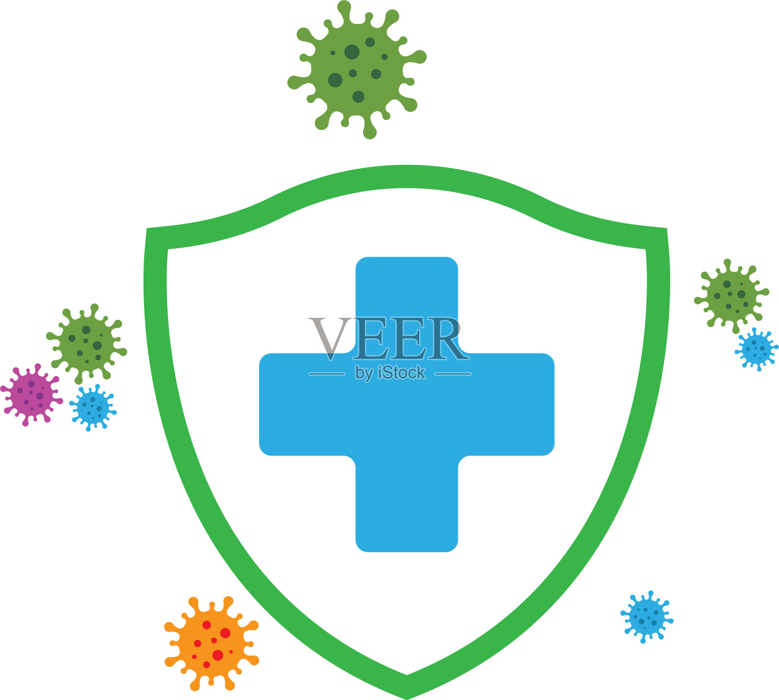 病毒和细菌图标设计插画图片素材