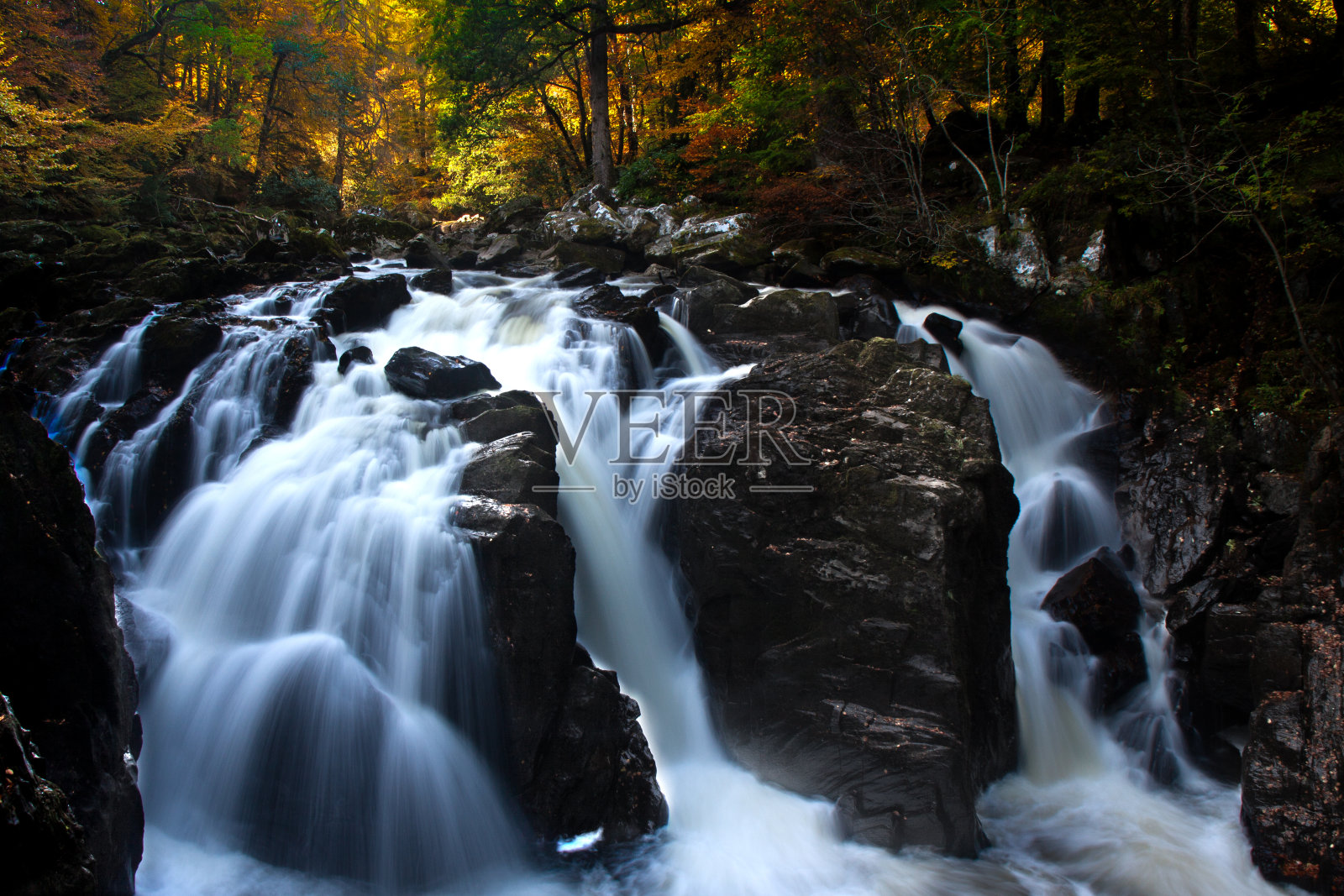 Hermitage瀑布,苏格兰佩思郡照片摄影图片